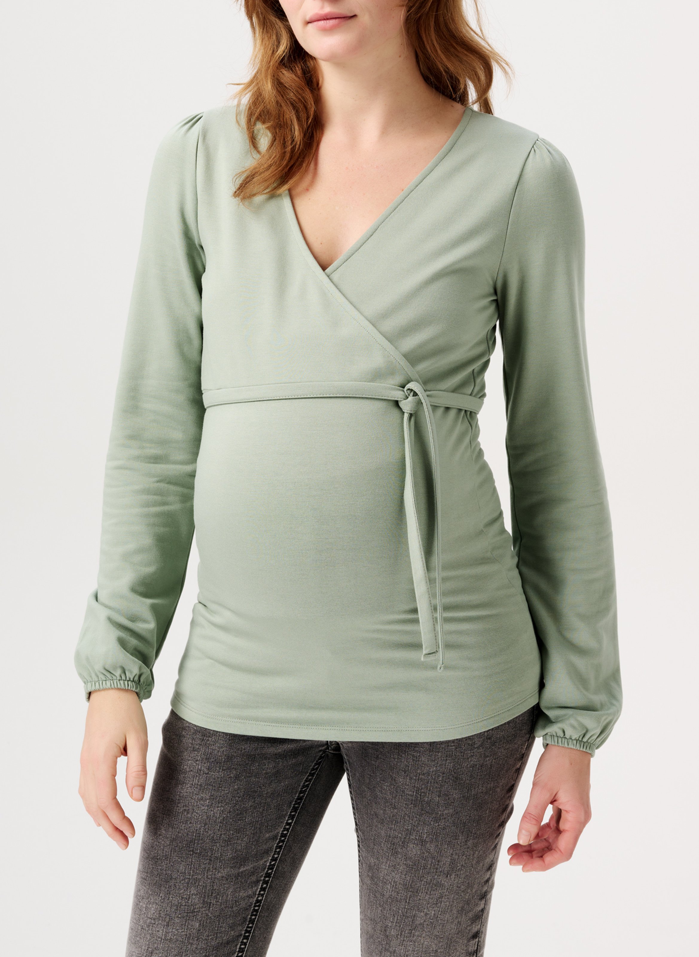 Cross-over nursing top NOPPIES Green