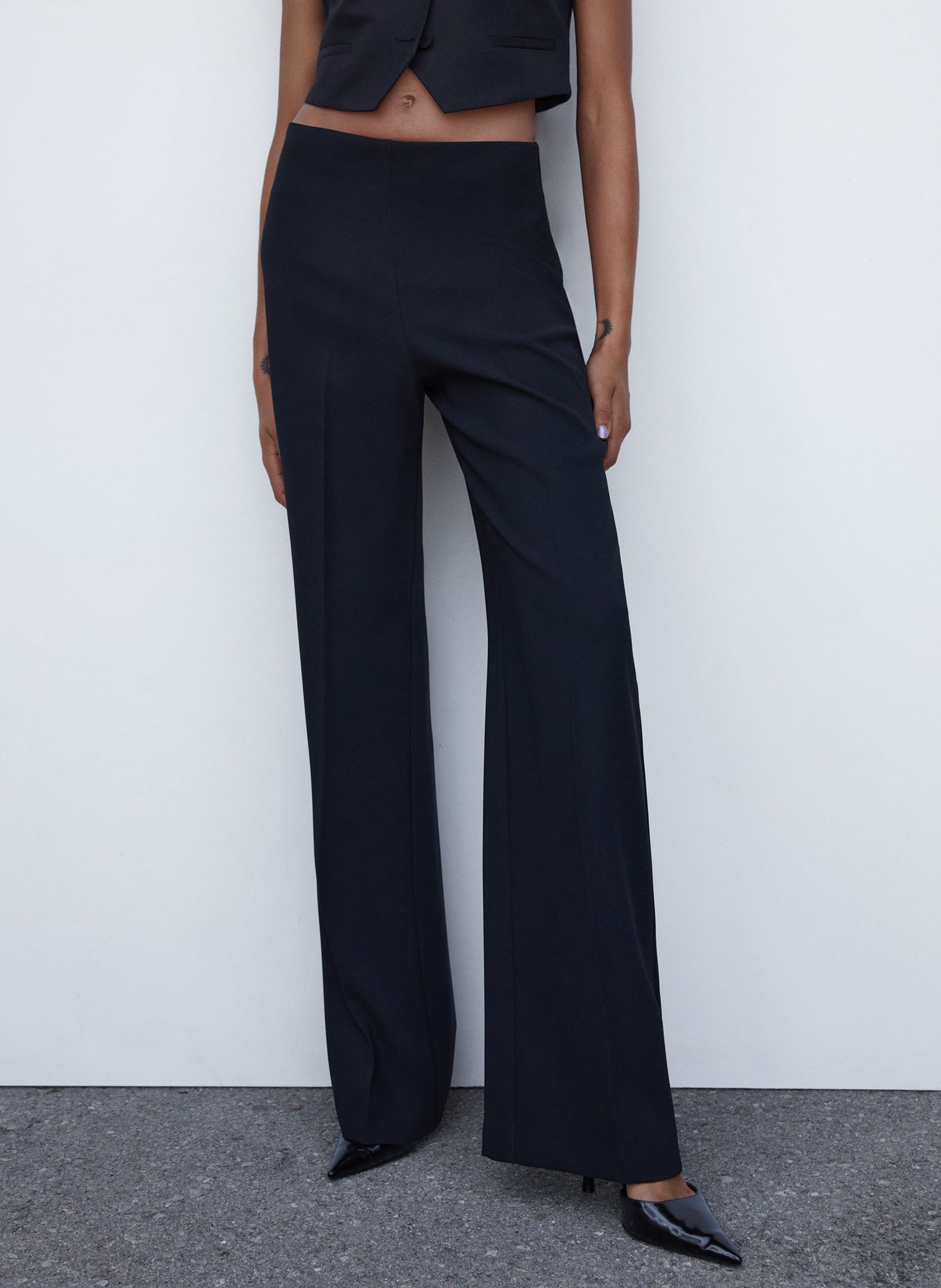 Mango pantalon noir femme new arrivals