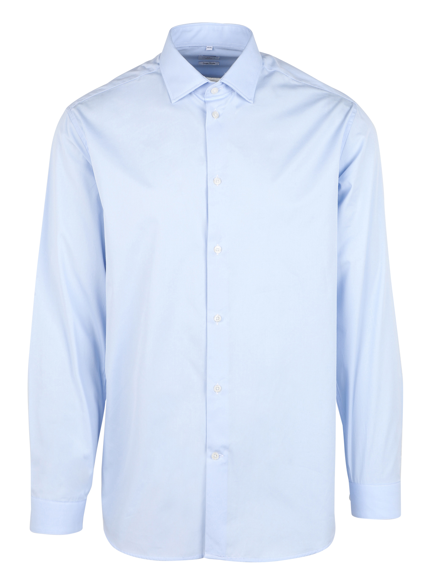Straight cotton shirt with classic collar AU PRINTEMPS PARIS Blue