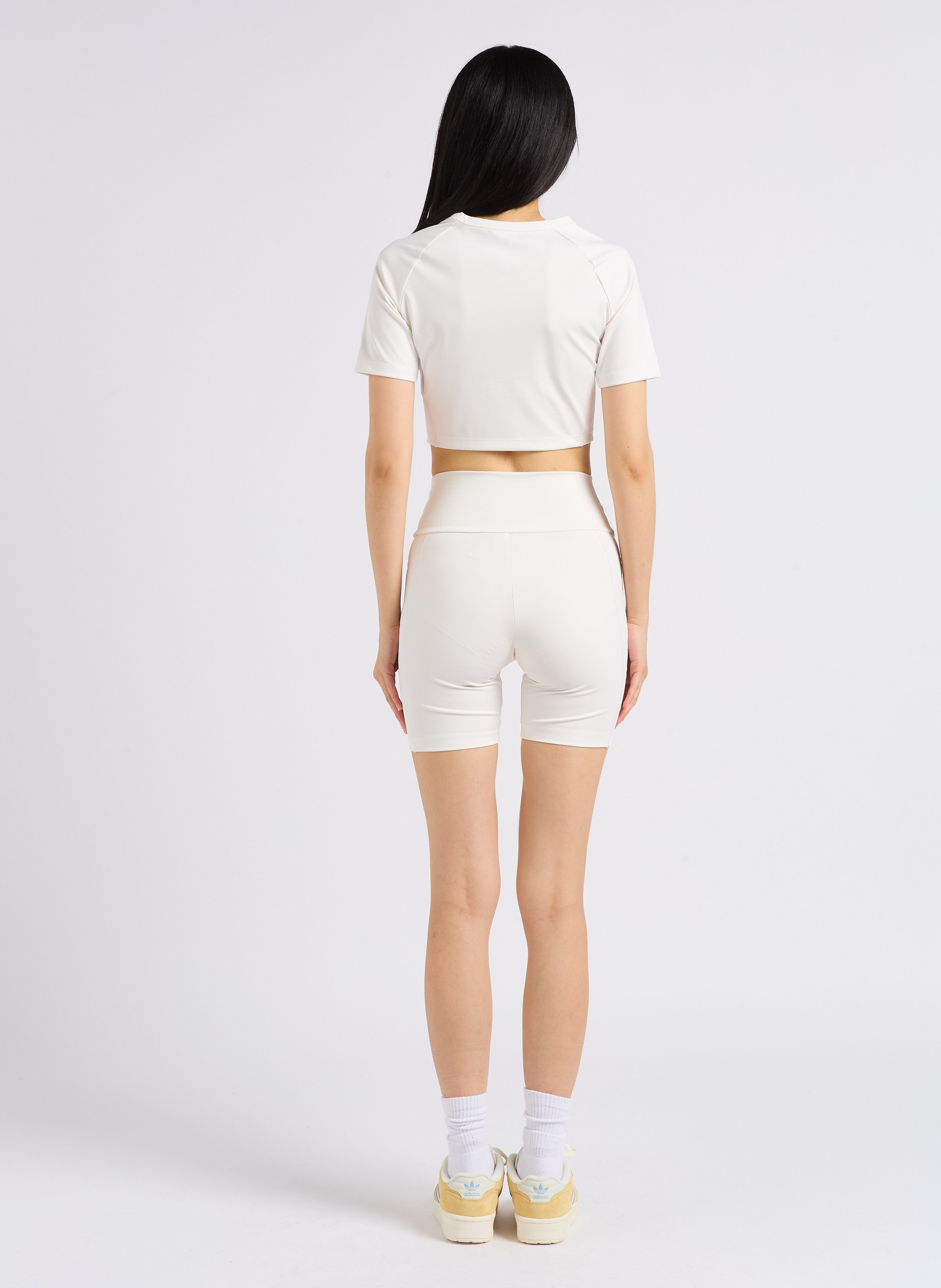 Crop top à manches courtes sérigraphié ADIDAS Blanc