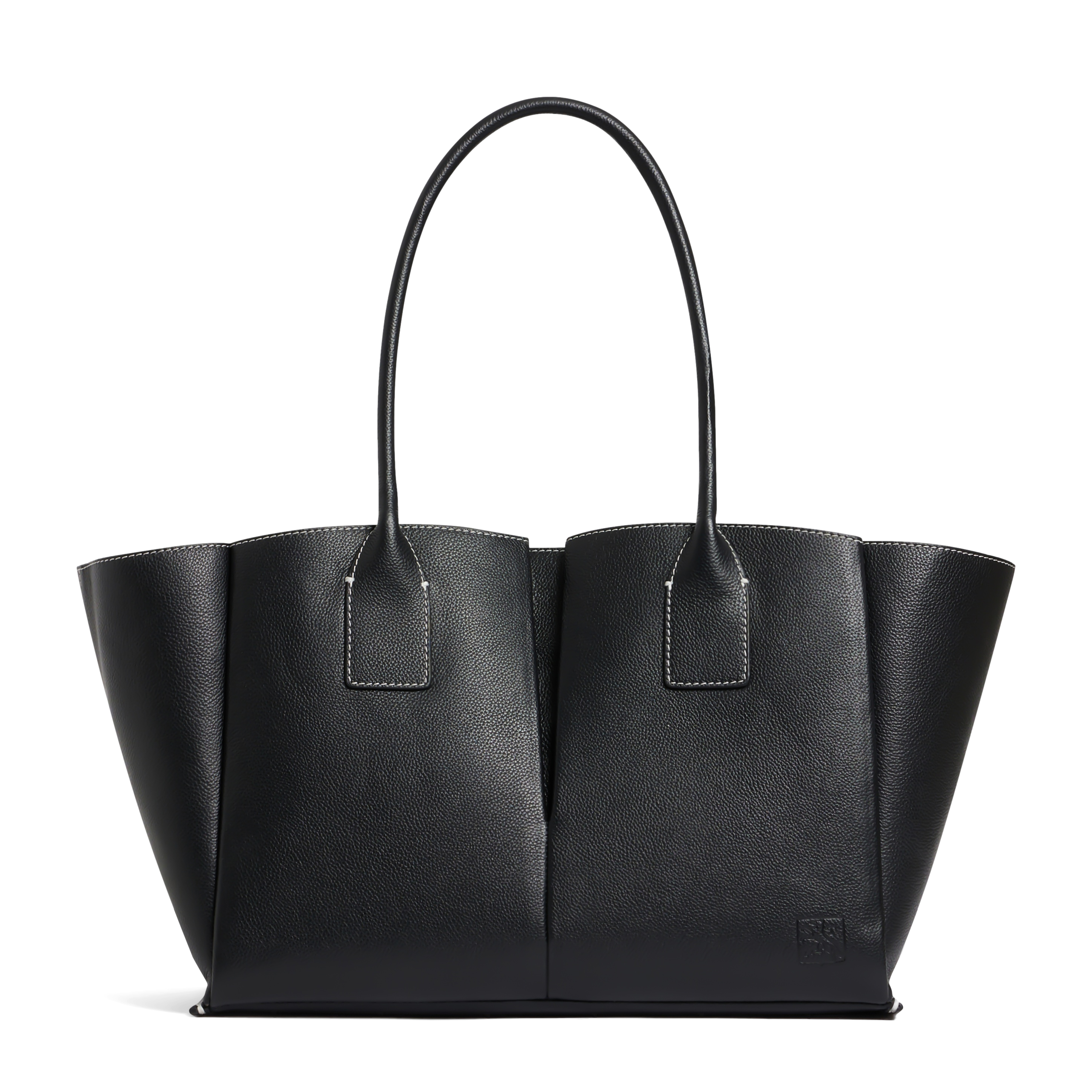 Grand cabas en cuir de vachette LE TANNEUR Noir