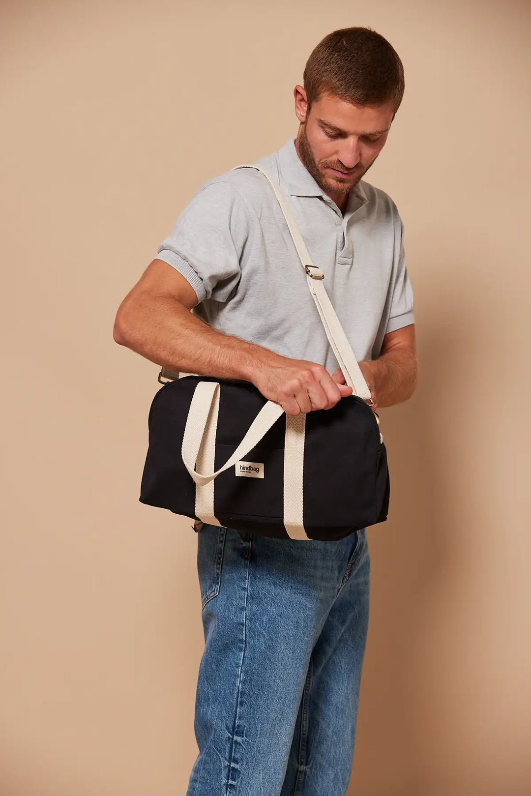 Cotton weekend bag HINDBAG Black