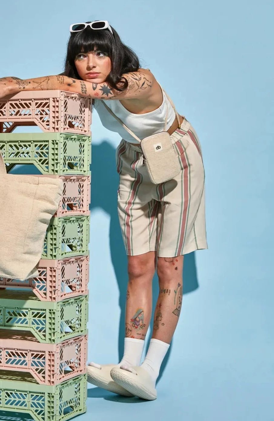 Cotton phone pouch Beige