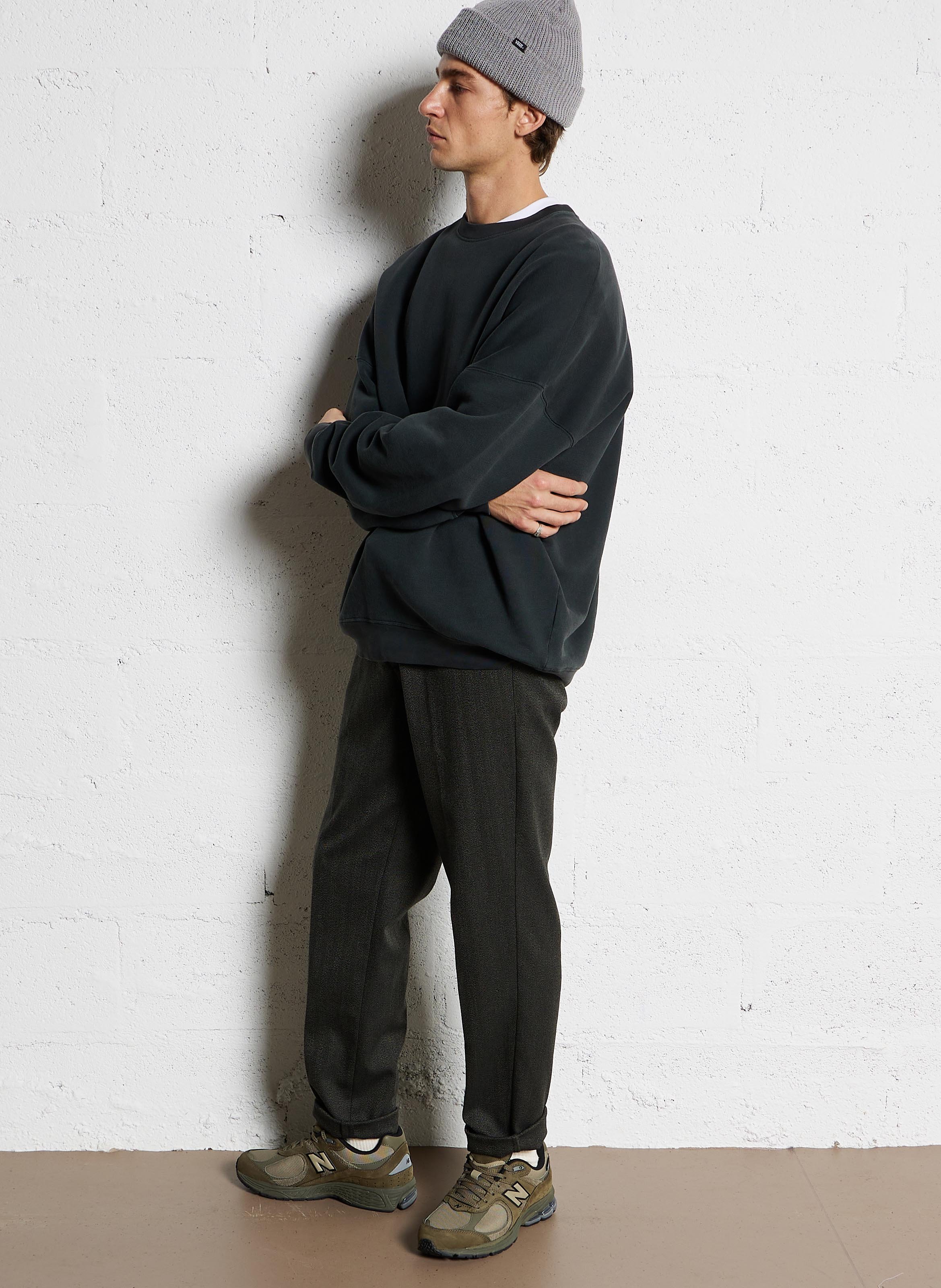 Pantalon de costume à chevrons LES DEUX Vert