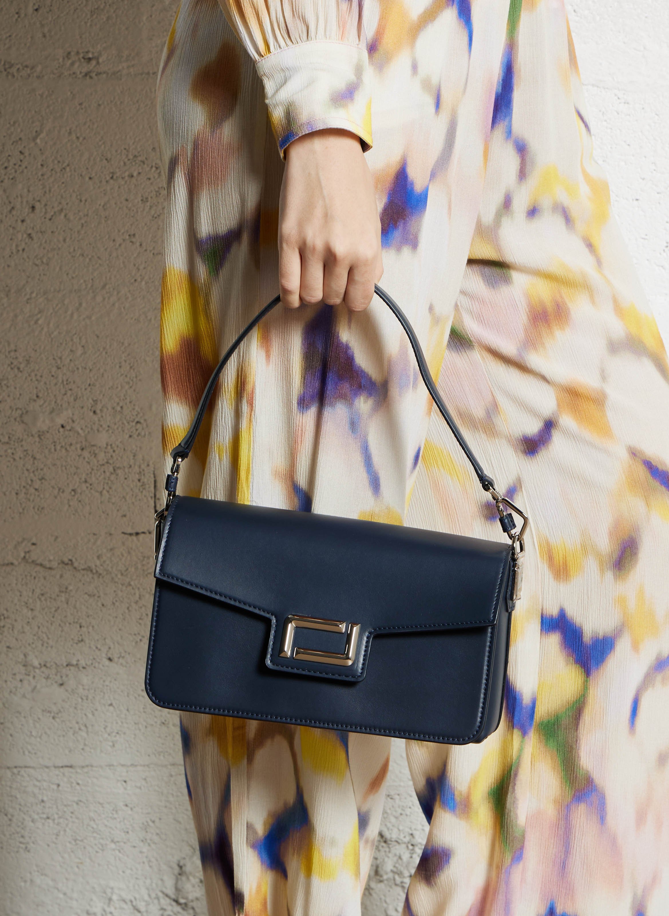 Sac bandoulière à rabat en cuir  LANCEL Bleu