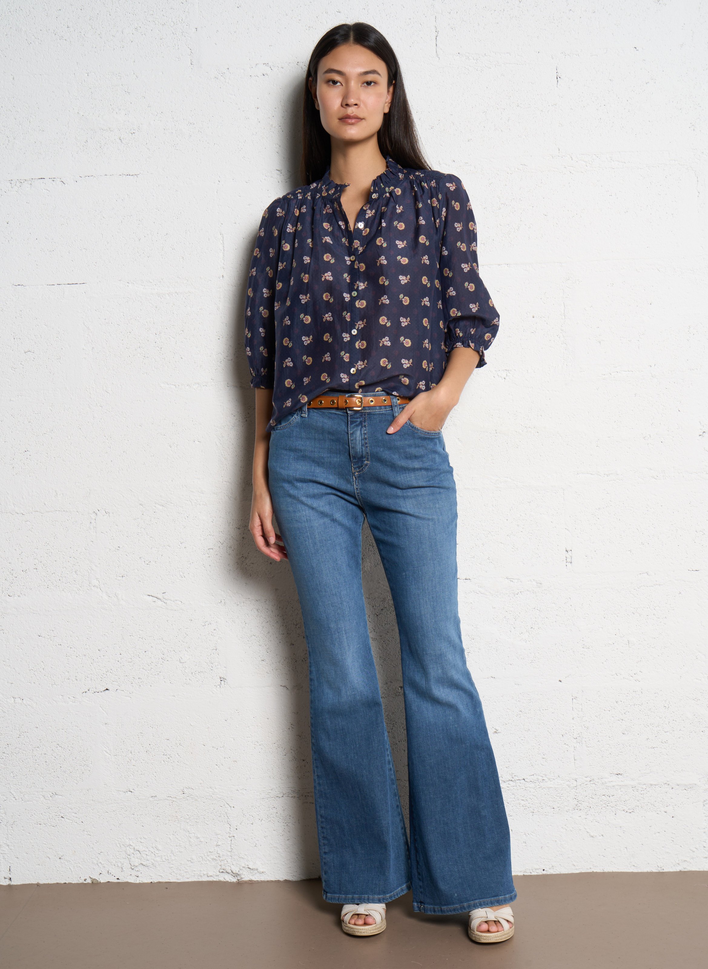 Ceinture en cuir HERBERT FRERE SOEUR Marron