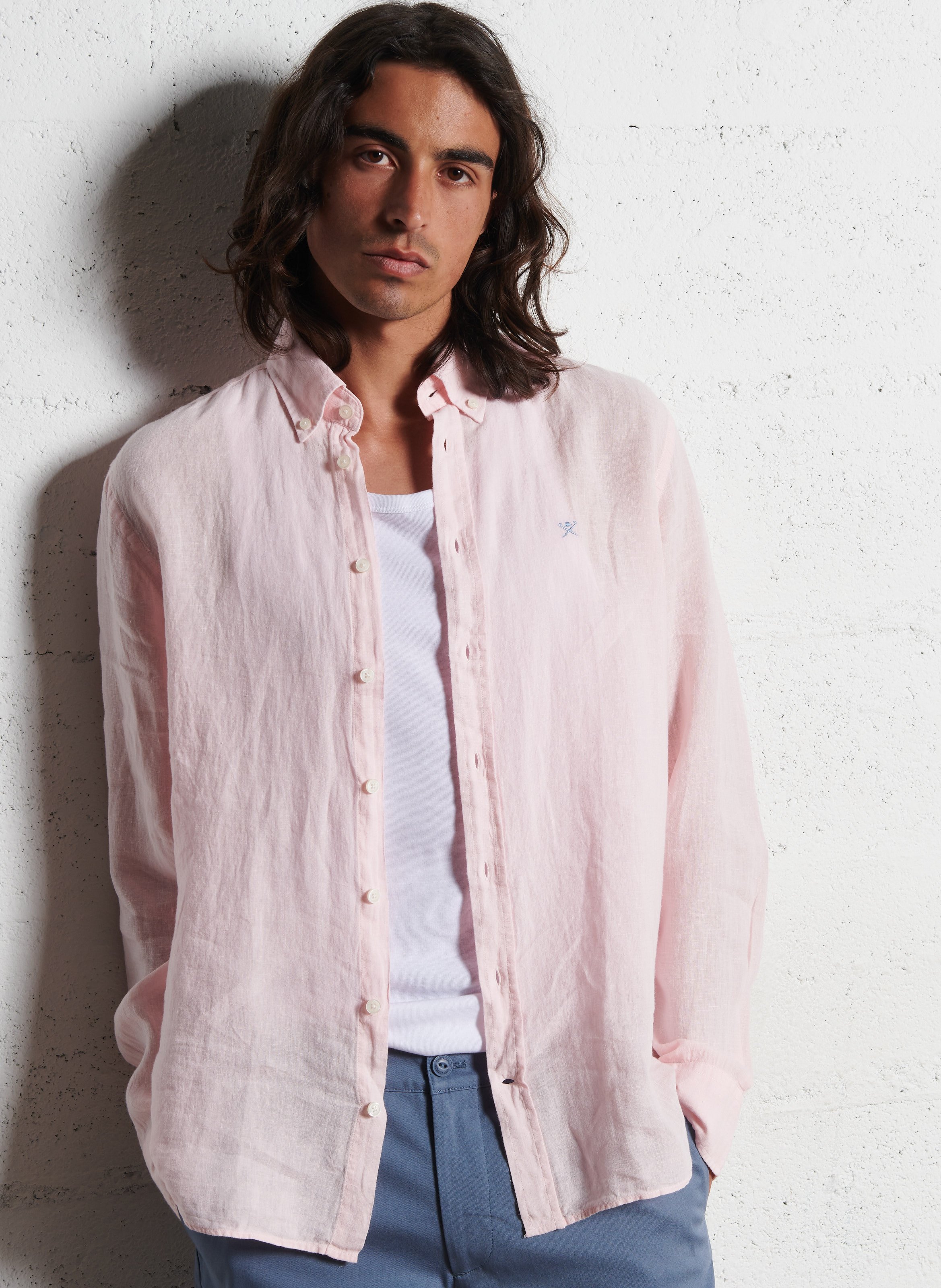 Chemise tailored-fit en lin HACKETT Rose