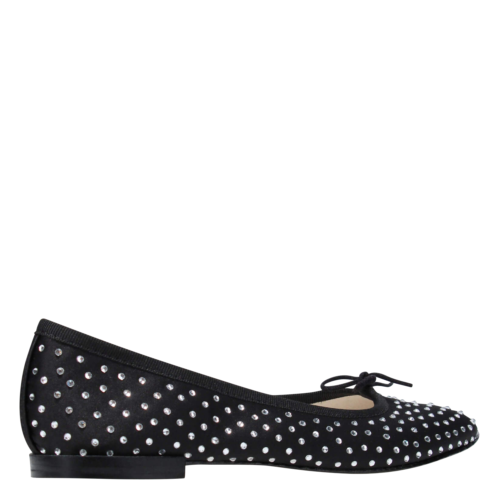 Ballerina's met strass in leer REPETTO Zwart