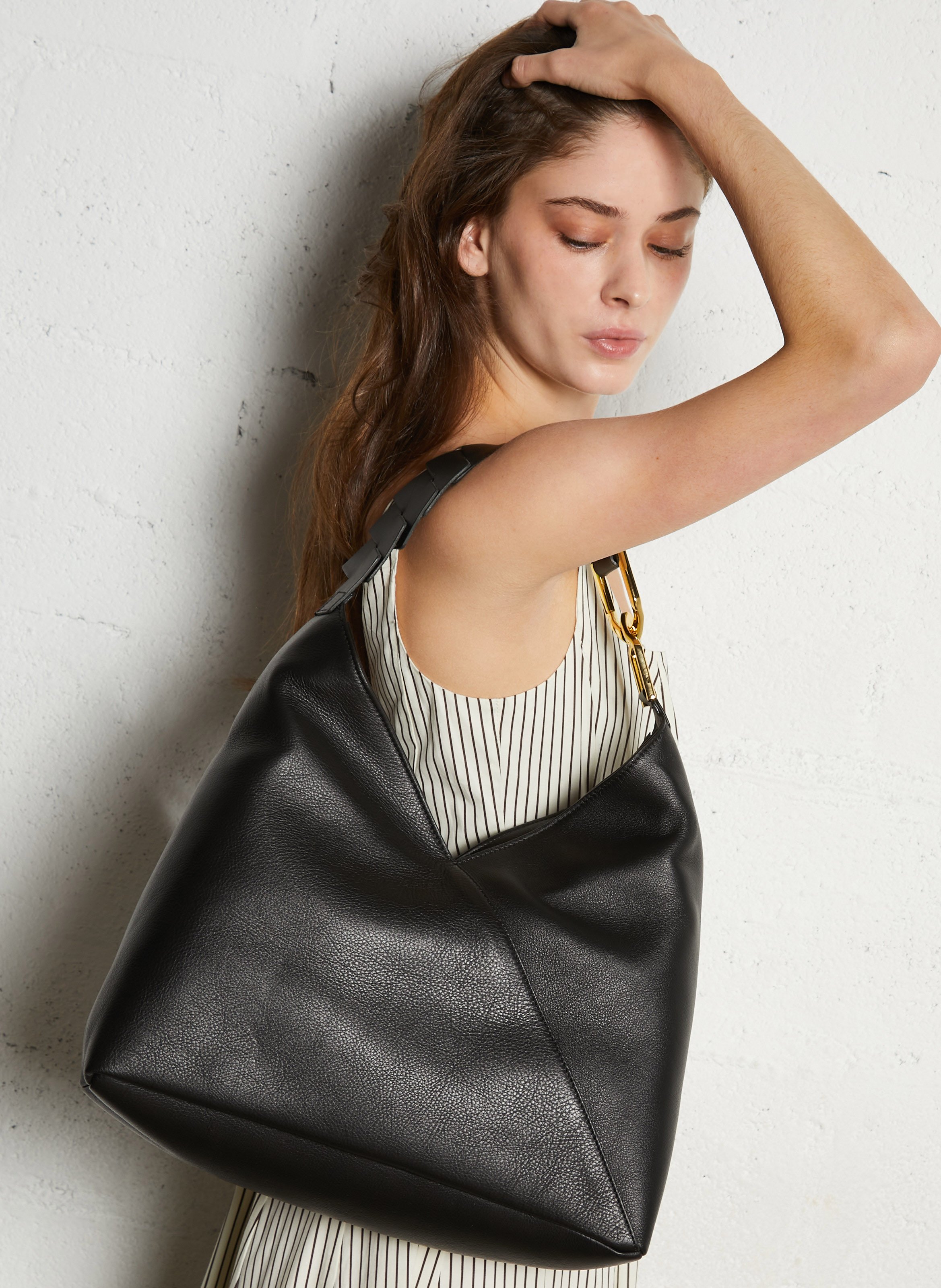 Sac porté épaule en cuir LANCEL Noir