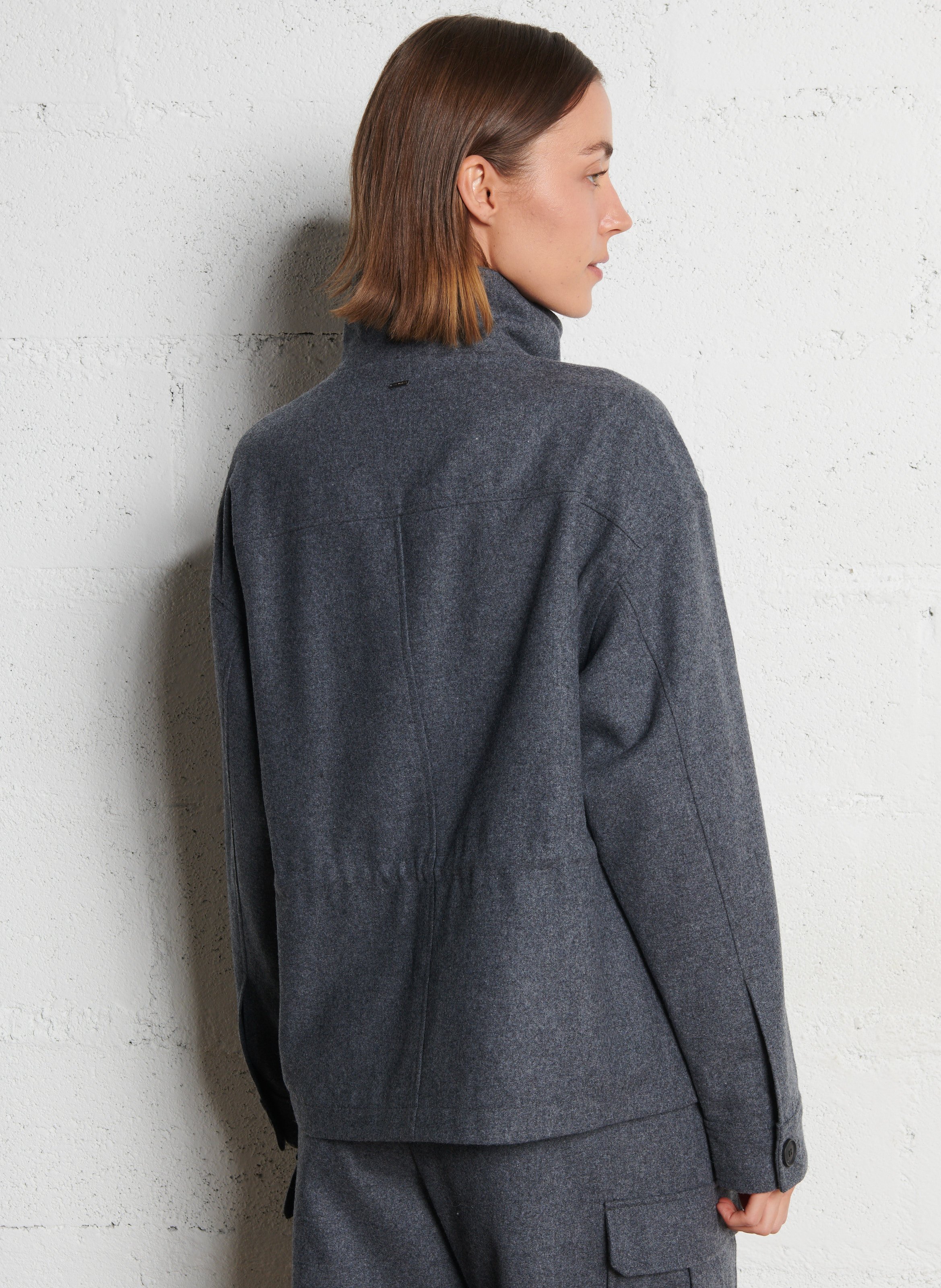 High-neck wool-blend jacket IKKS Grey