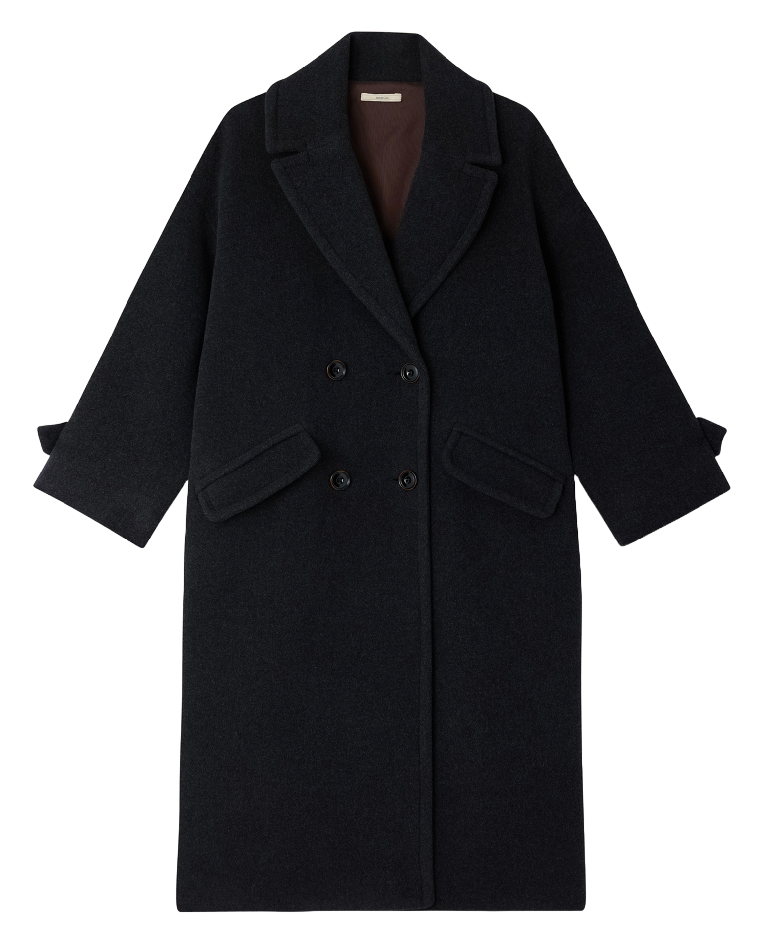 Straight-cut wool-blend coat with tailored collar SESSUN Grey