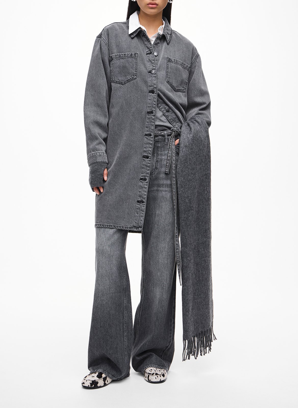 Robe courte col classique VILA Gris