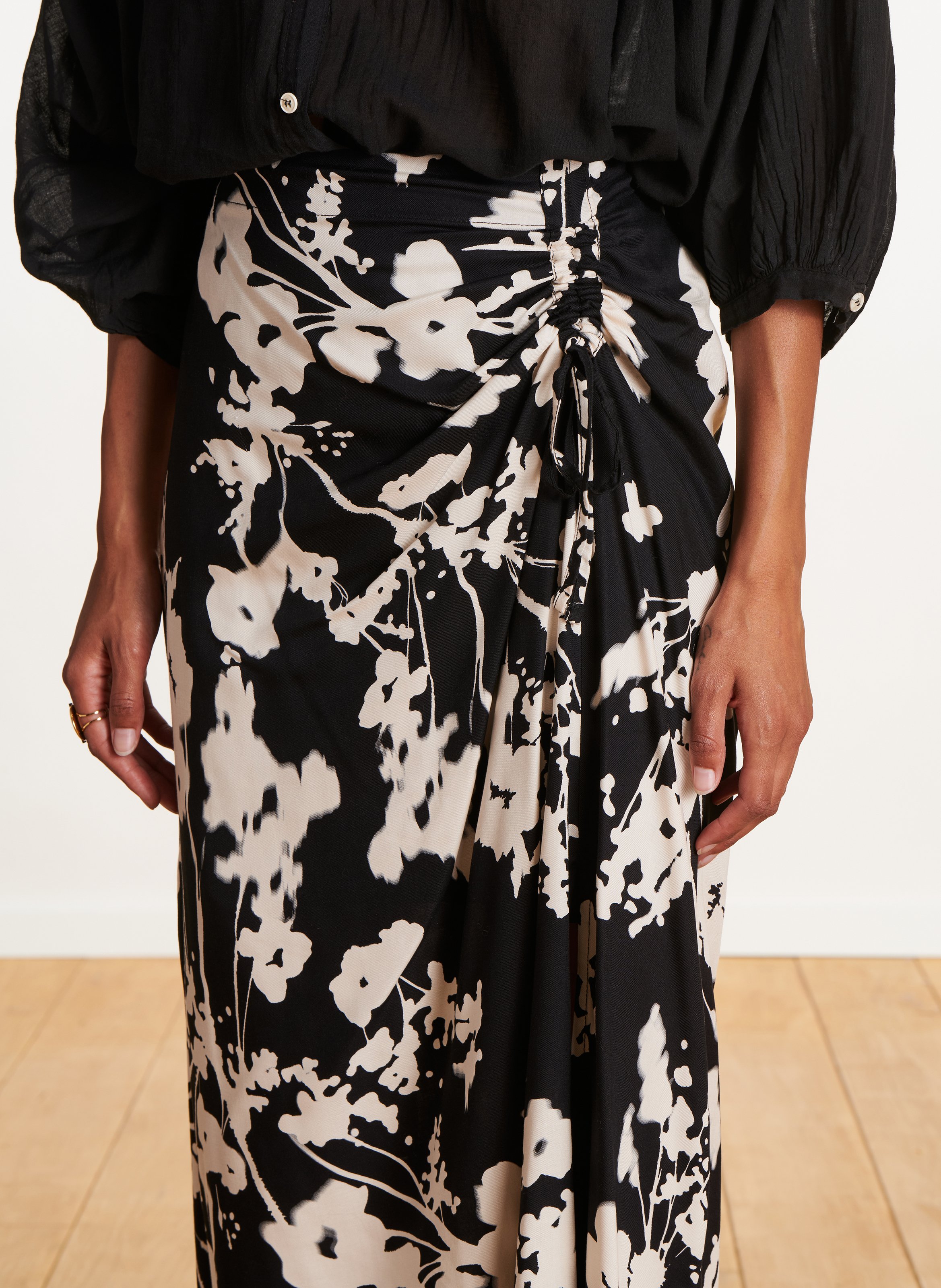 Long printed skirt LA FEE MARABOUTEE Black