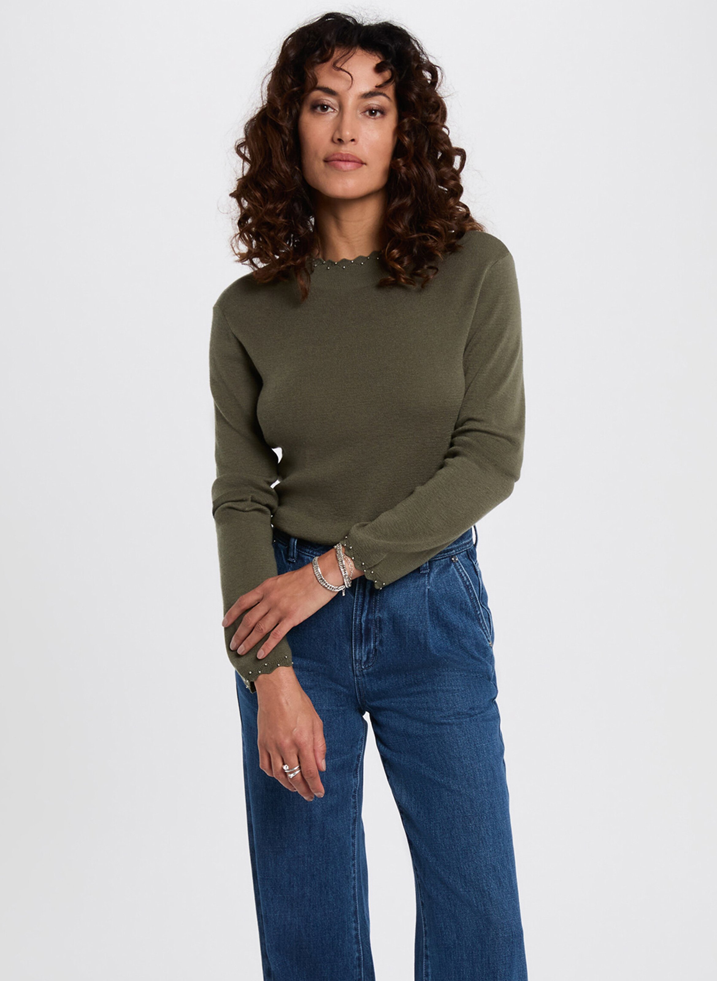 Trui met opstaande kraag MORGAN Groen