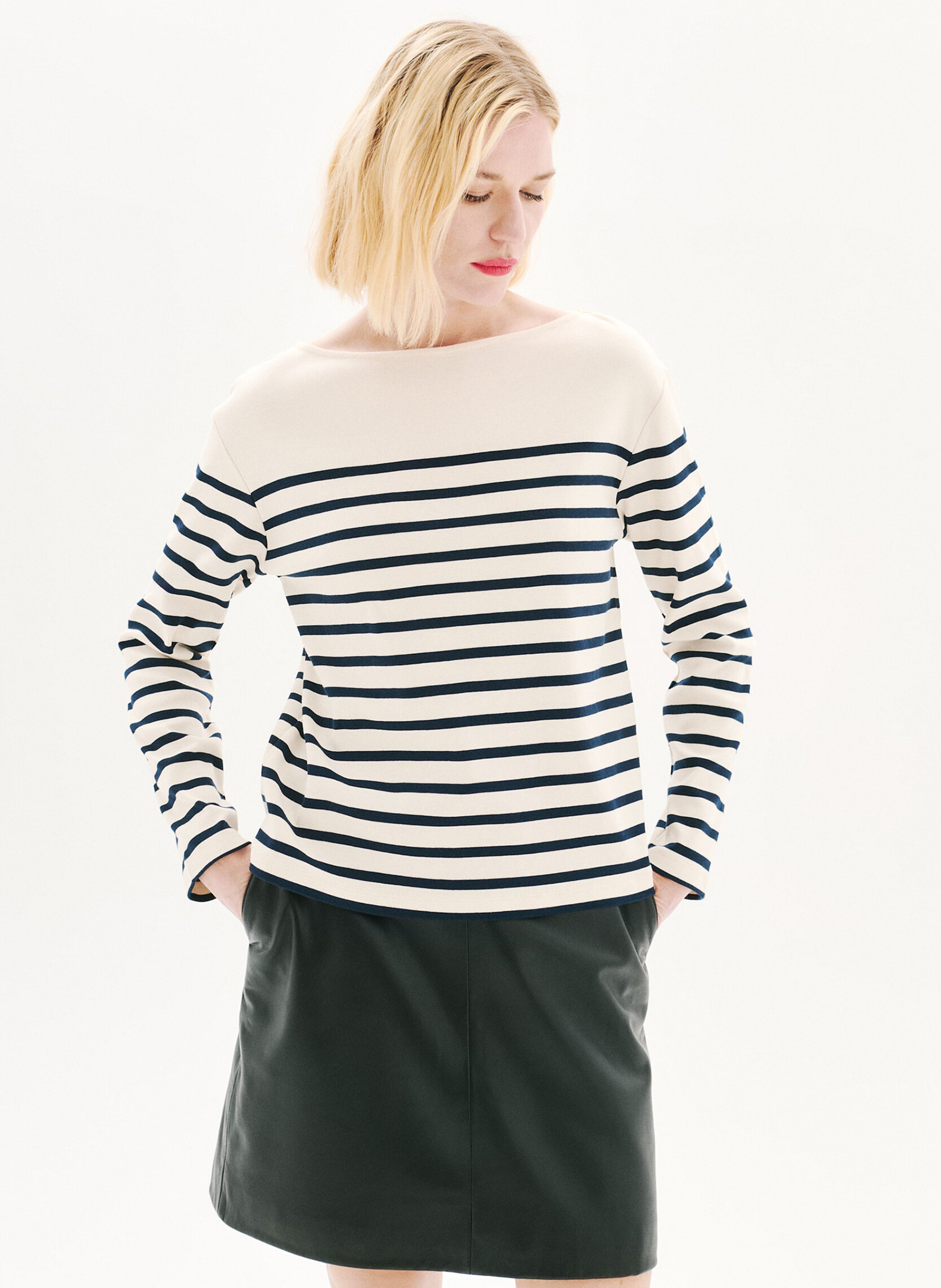 Boat-neck cotton T-shirt CAROLL