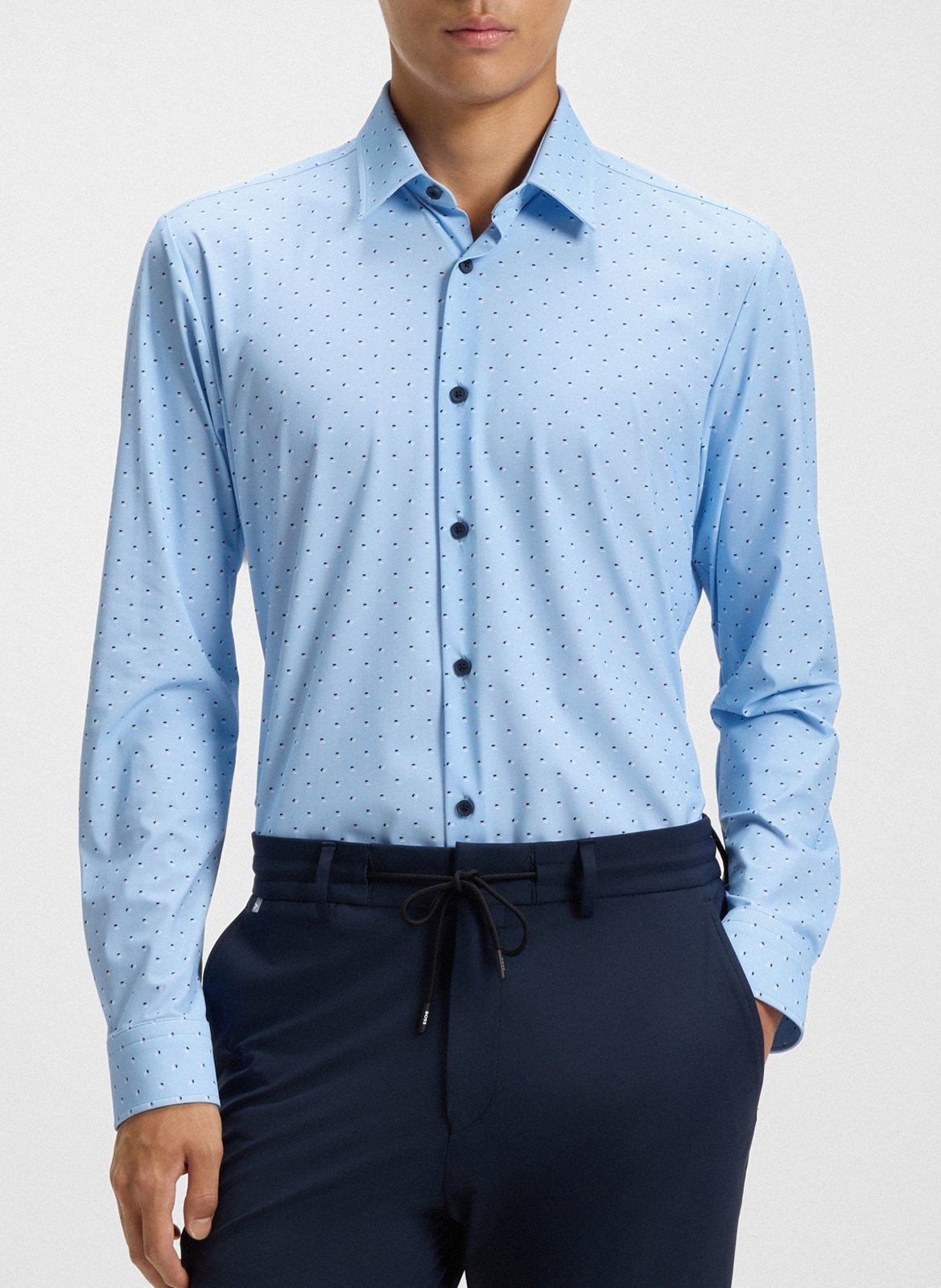 Slim-fit patterned shirt BOSS