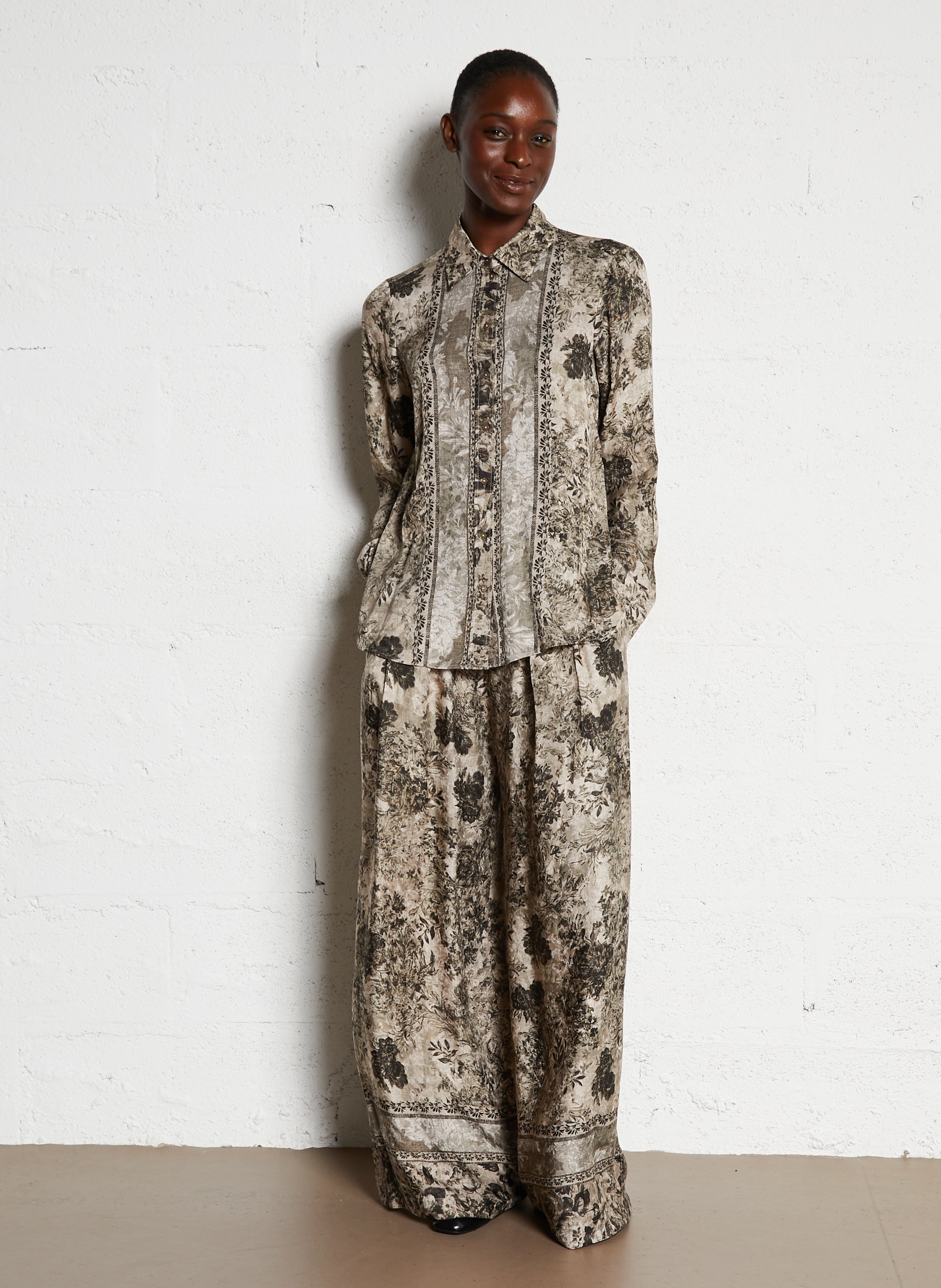 Pantalon large imprimé MOMONI Vert