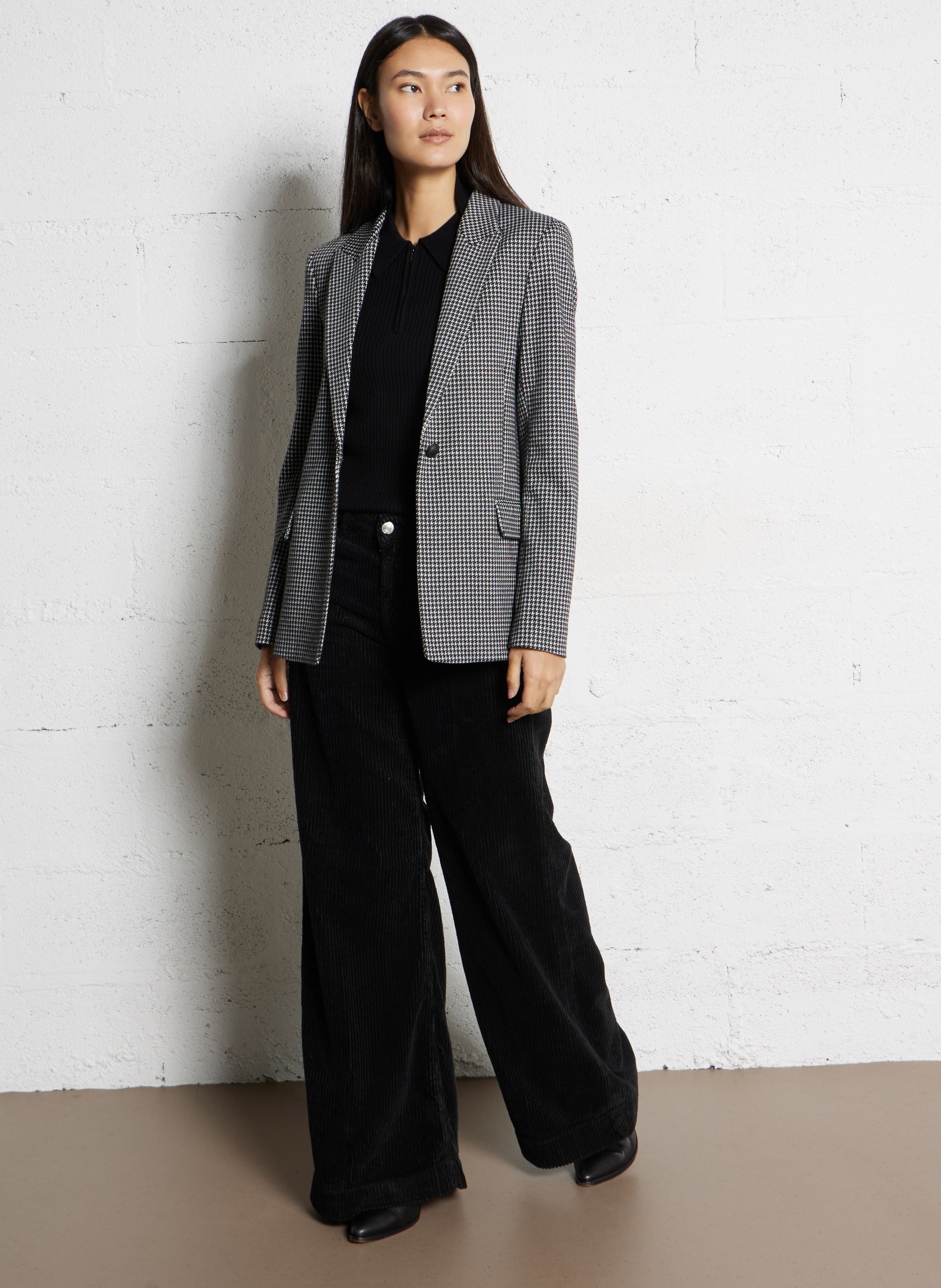 Wijde broek van ribfluweel van katoen ACQUAVERDE Zwart