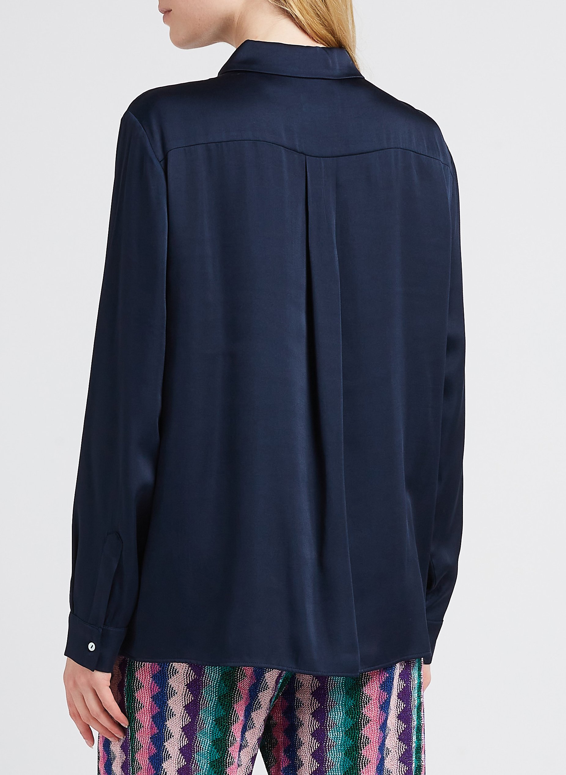 Soepelvallende blouse van gemengde viscose met klassieke kraag MAISON 123 Violet