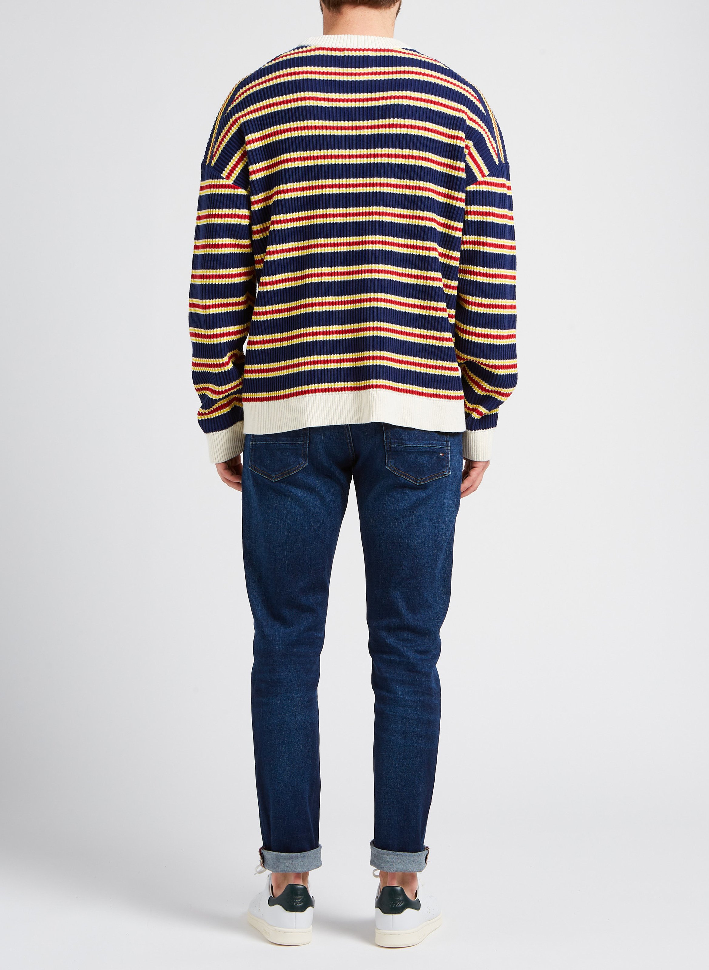 Regular-fit striped cotton sweater with round neck GANT Multicolored
