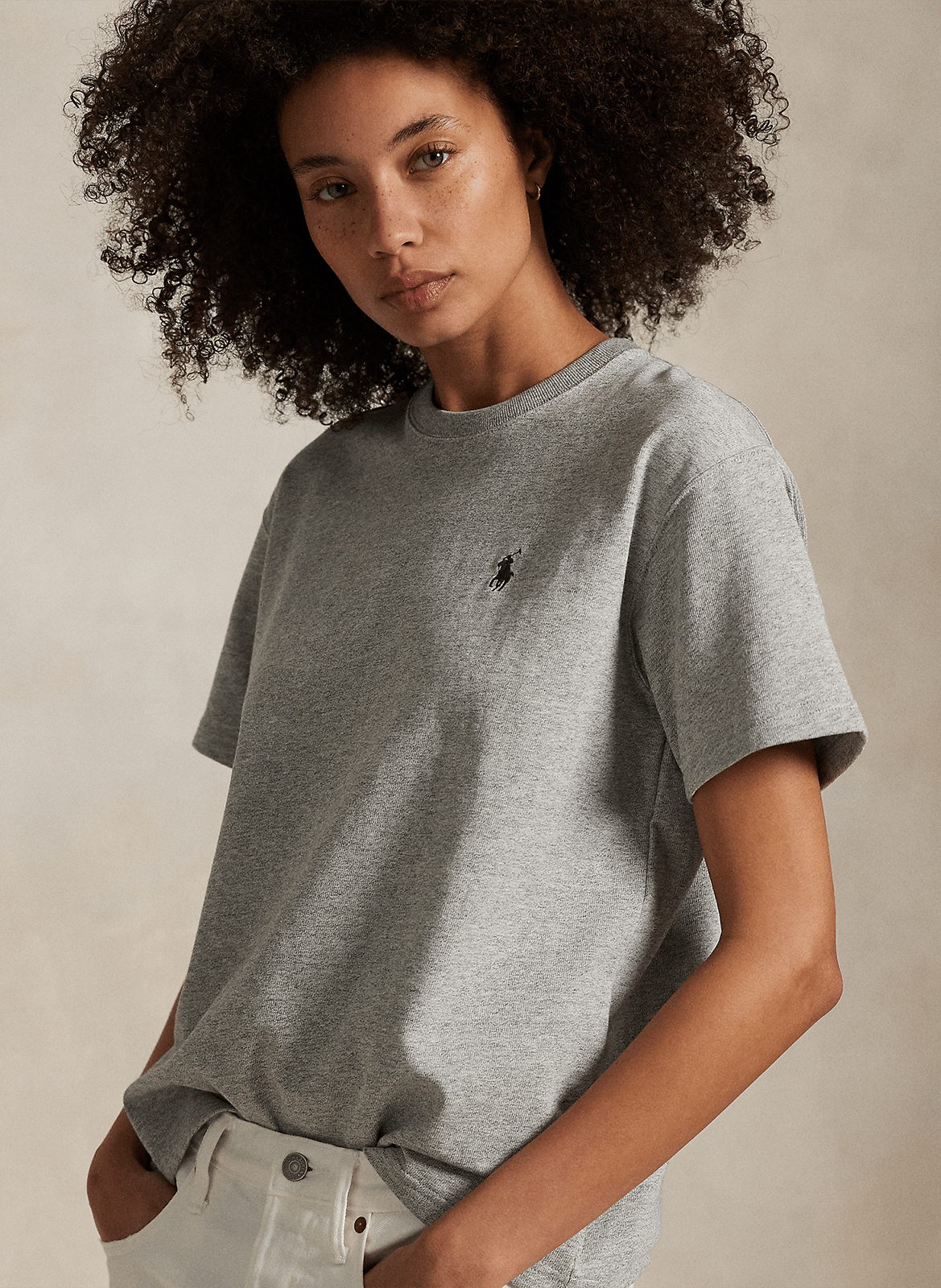 Baumwoll-Pullover mit Rundhalsausschnitt POLO RALPH LAUREN Grau