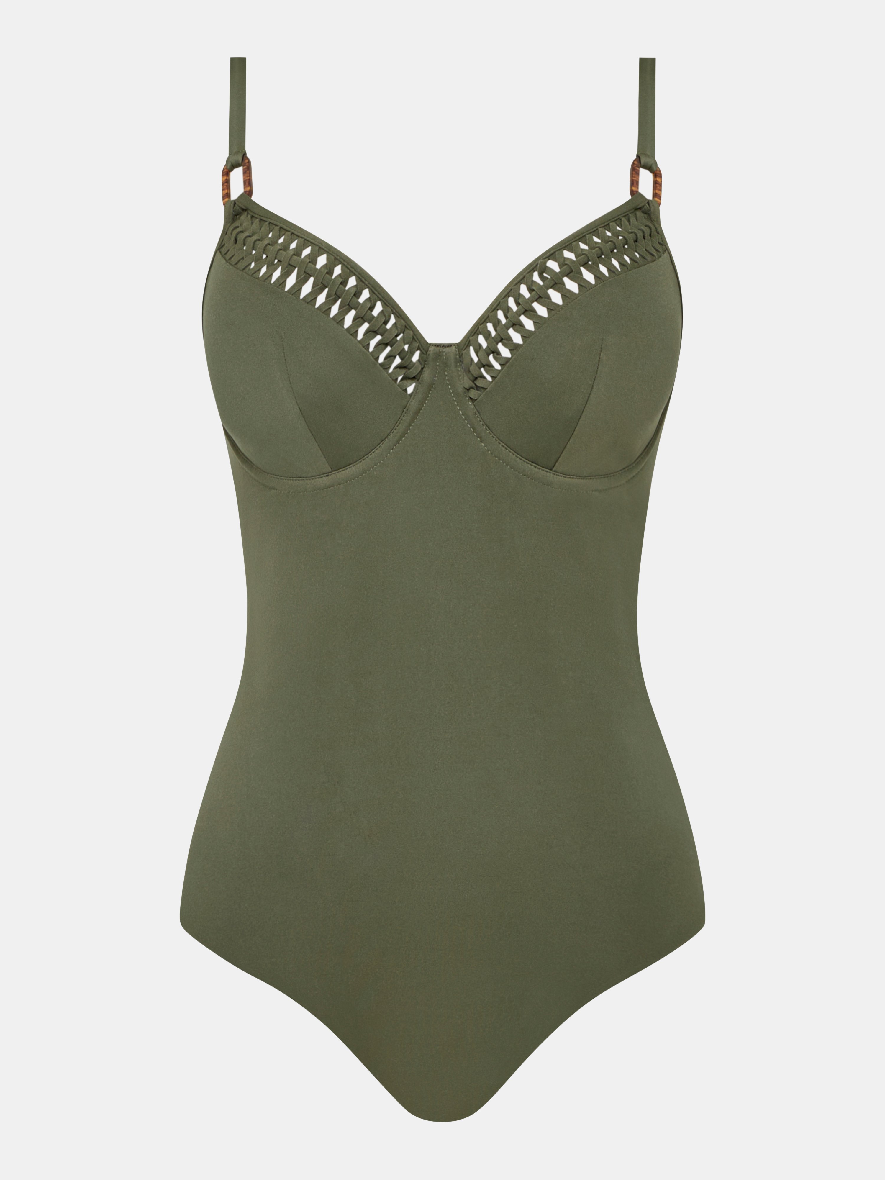 Plunging one-piece swimsuit CHANTELLE Green