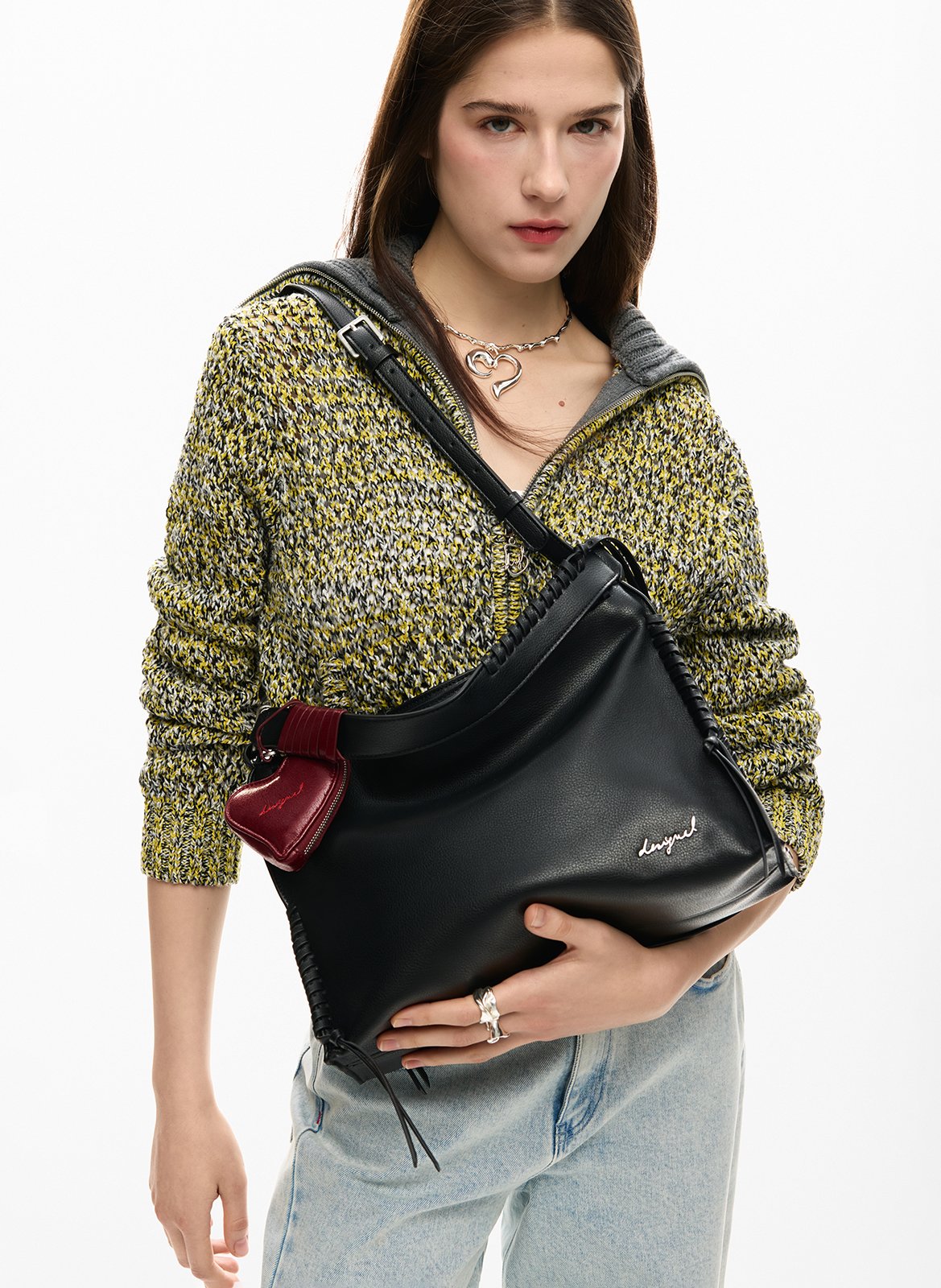 Sac porté épaule effet cuir DESIGUAL Noir