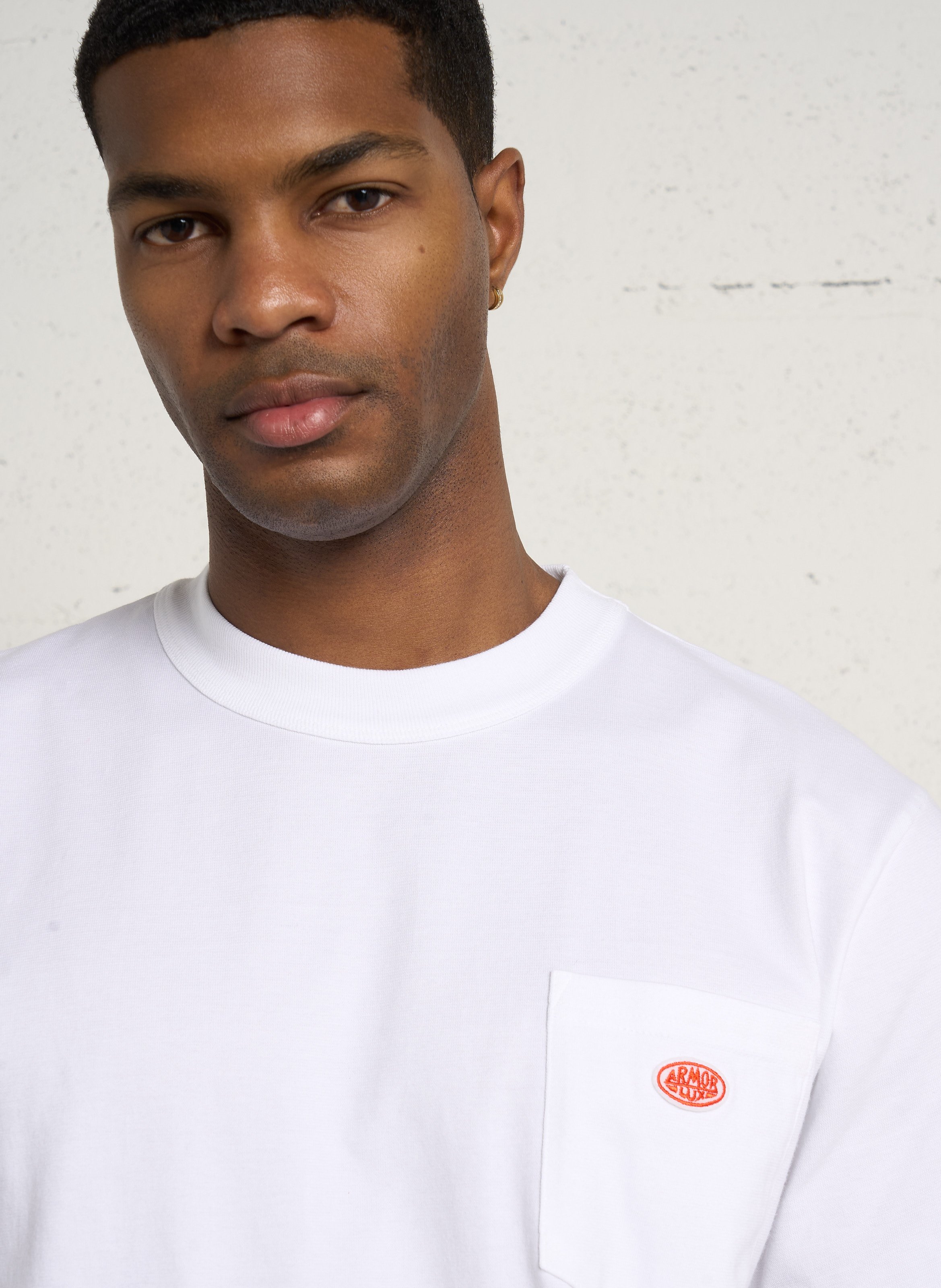 Geripptes T-Shirt aus Bio-Baumwolle mit gerippten Kanten ARMOR LUX Weiss