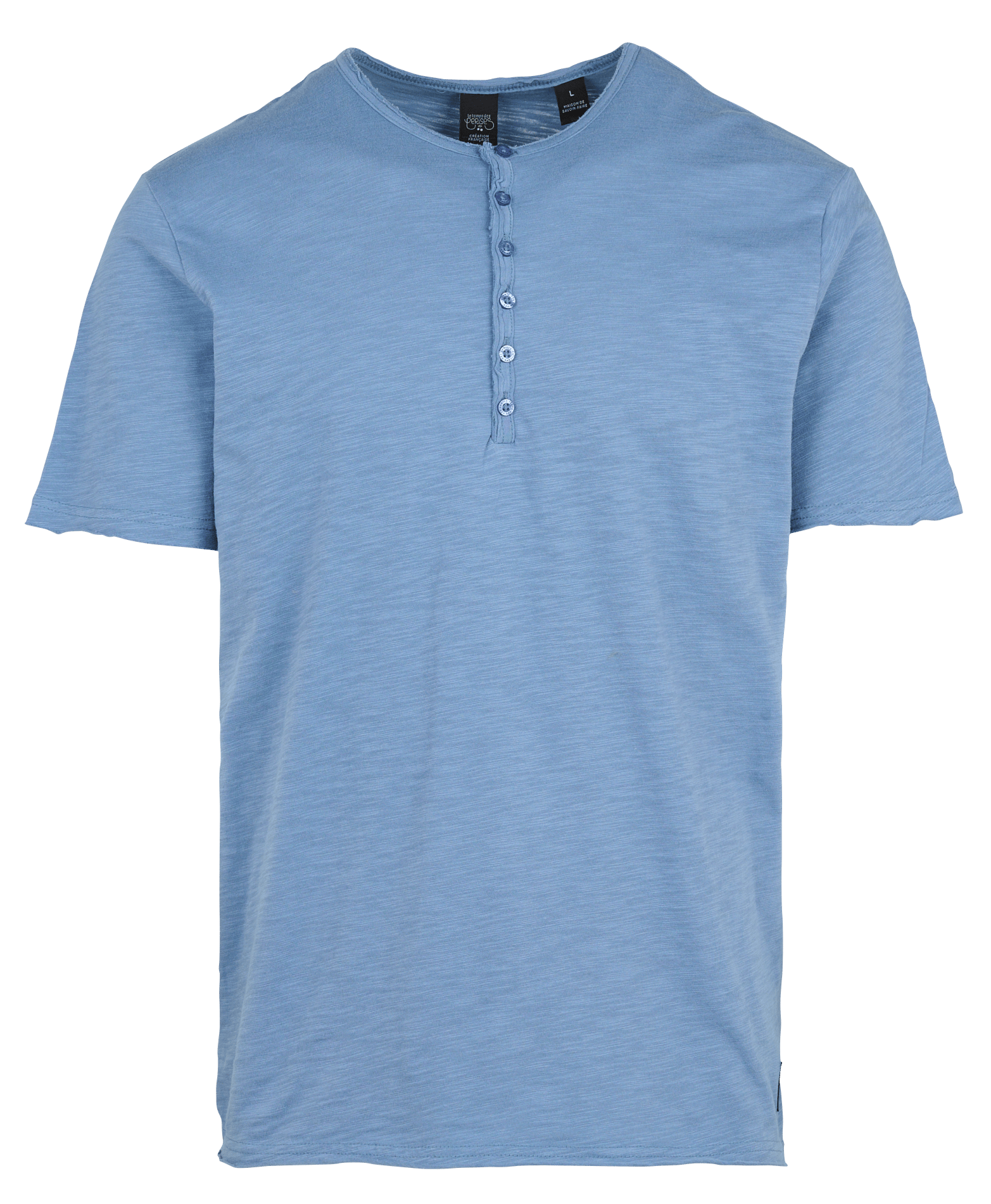 Tee-shirt droit col rond boutonné en coton LE TEMPS DES CERISES