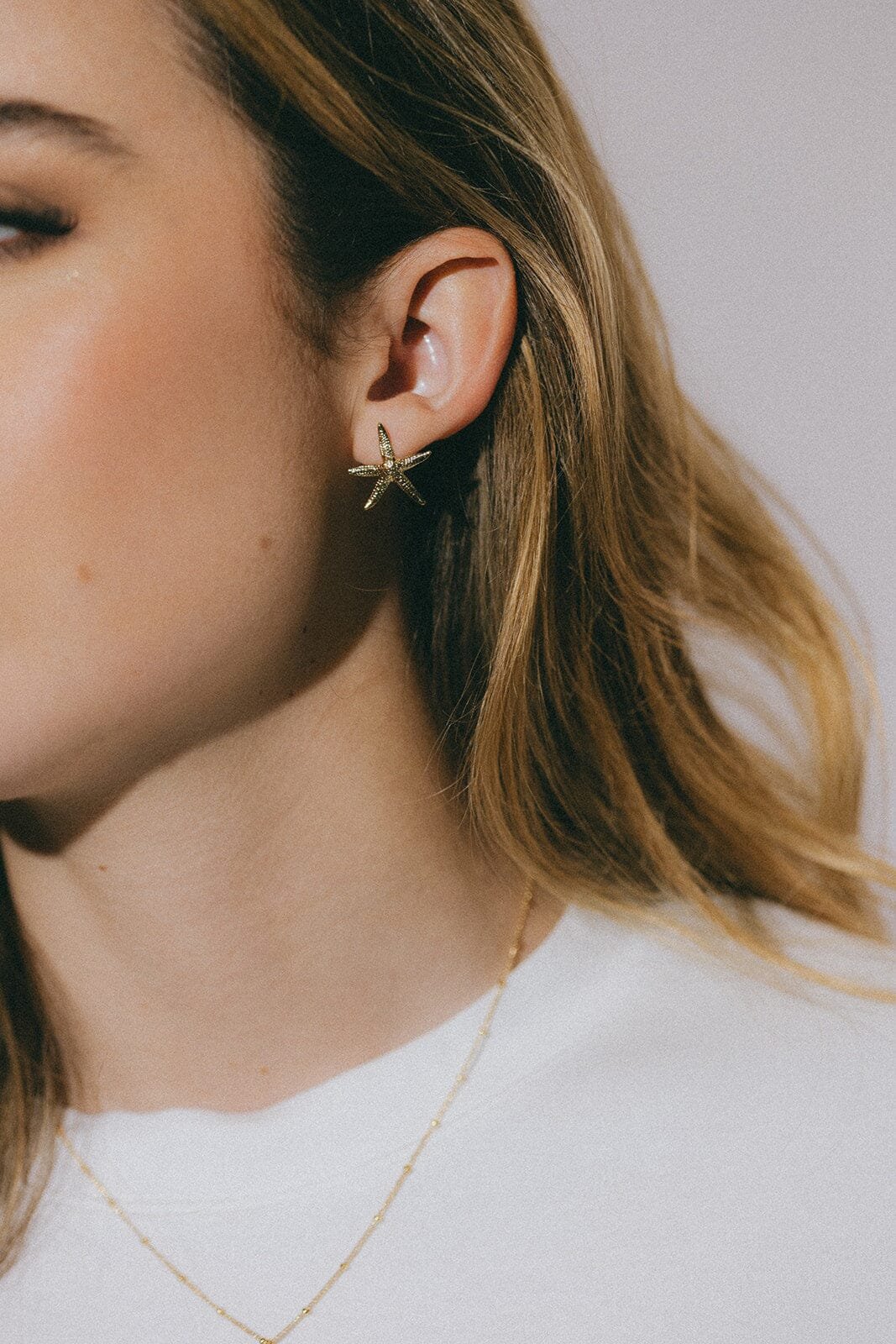 Star stud earrings gold-plated MONSIEUR SIMONE Golden