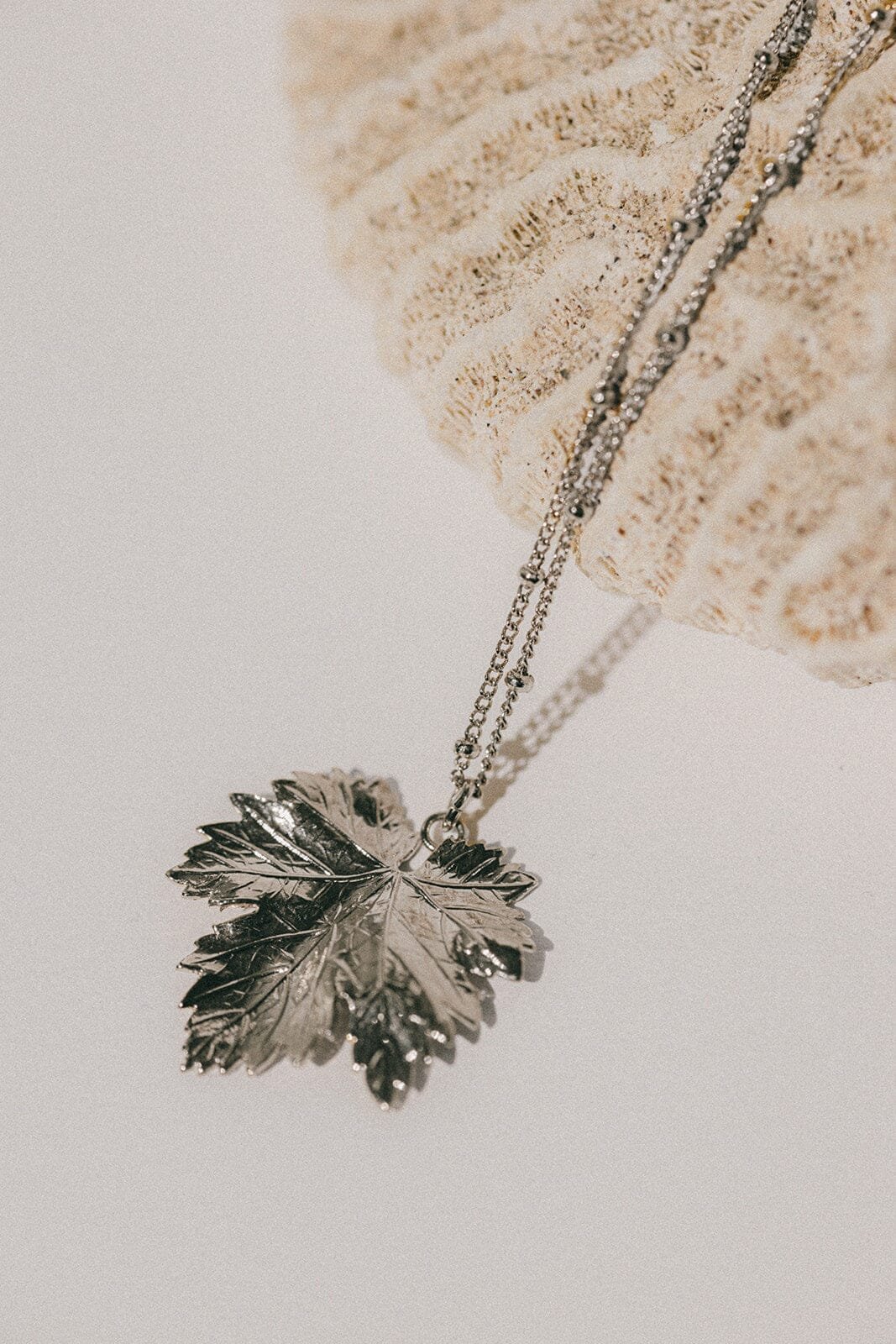 Silver plated leaf necklace MONSIEUR SIMONE Silver