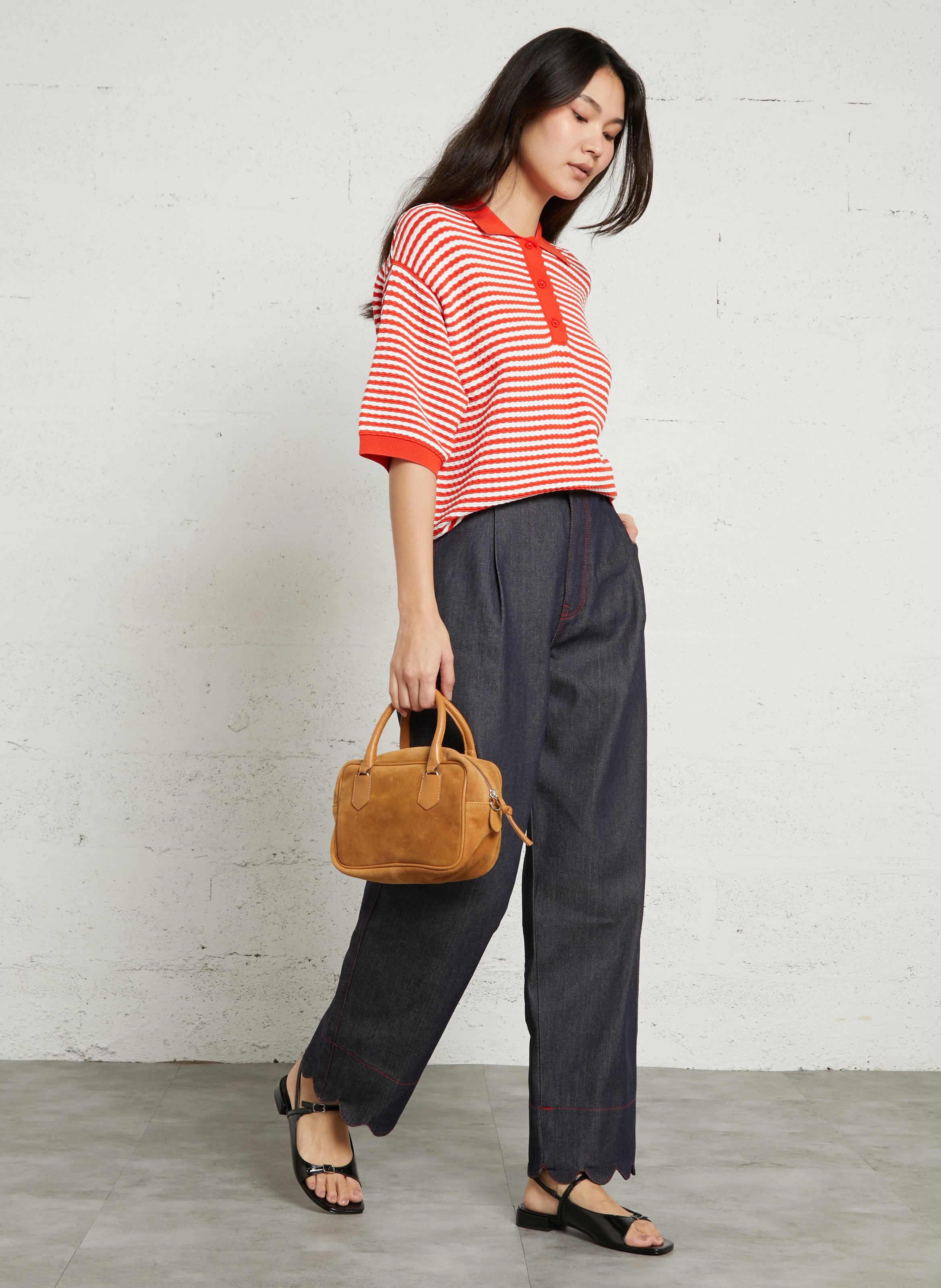 Sac à main en suede BECKSONDERGAARD Marron