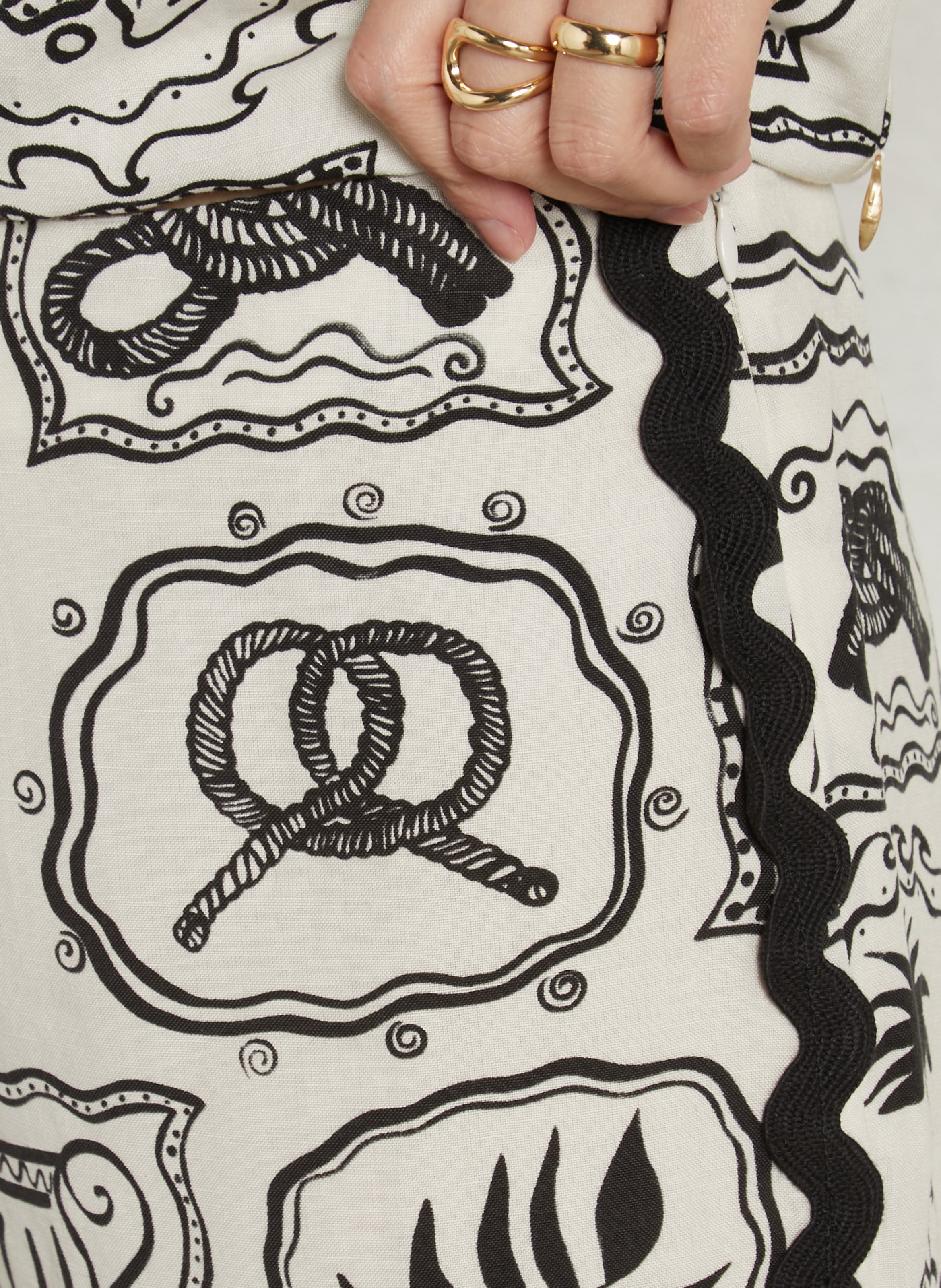 Norton printed straight trousers FABIENNE CHAPOT White