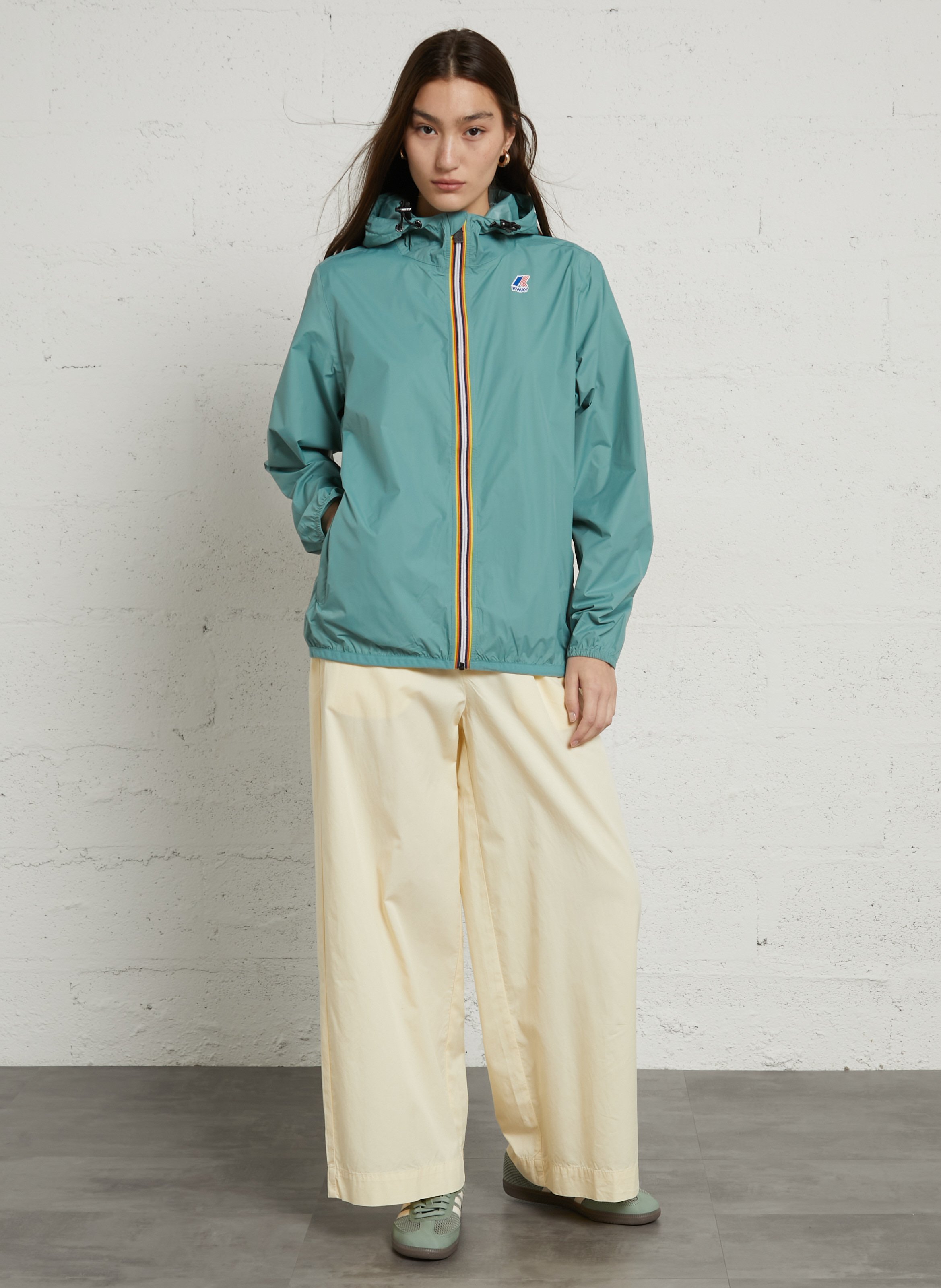 Weite Hose aus Baumwoll-Mix mit hohem Bund LAB DIP Beige