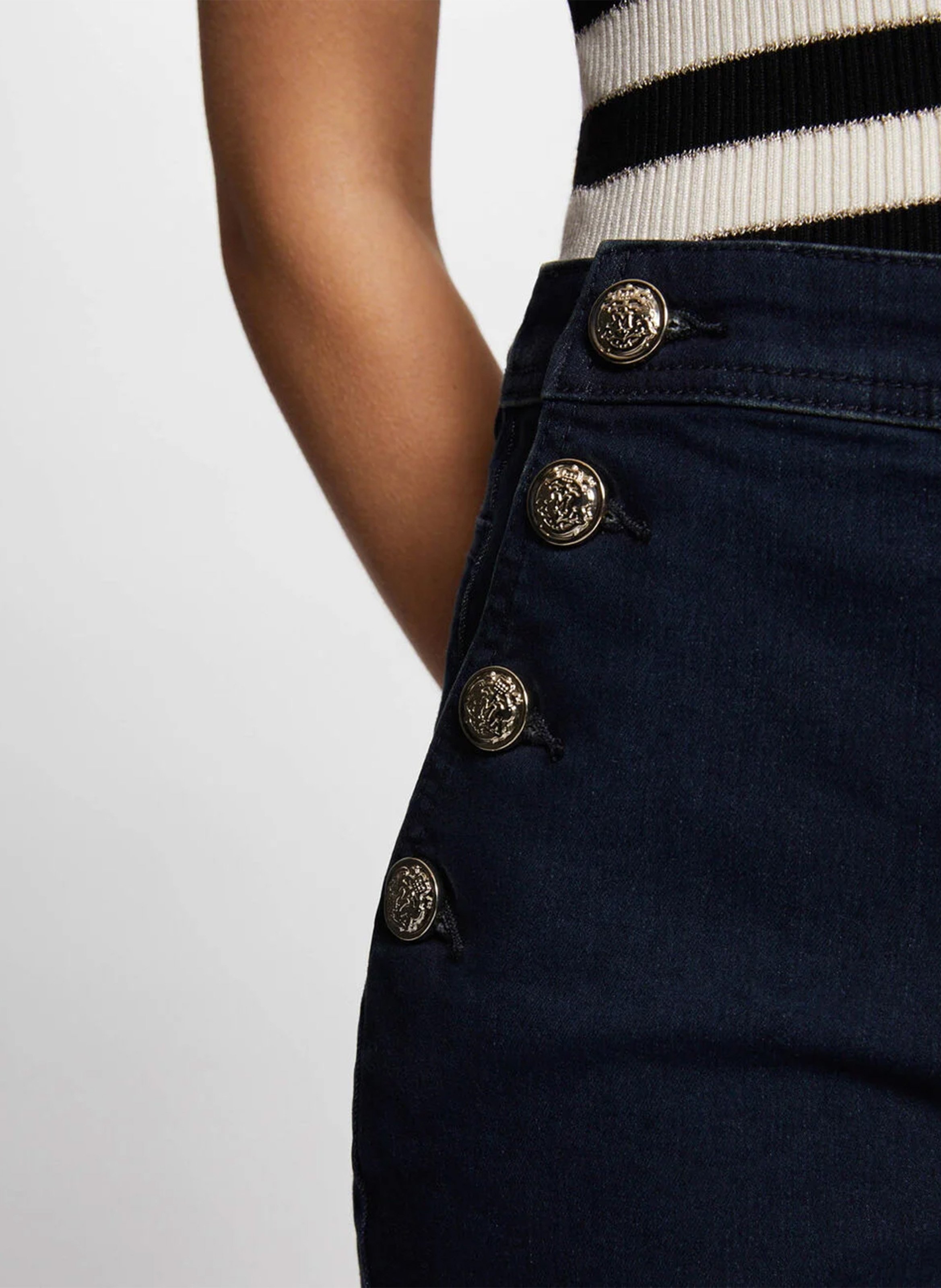 Fitted denim shorts MORGAN Blue