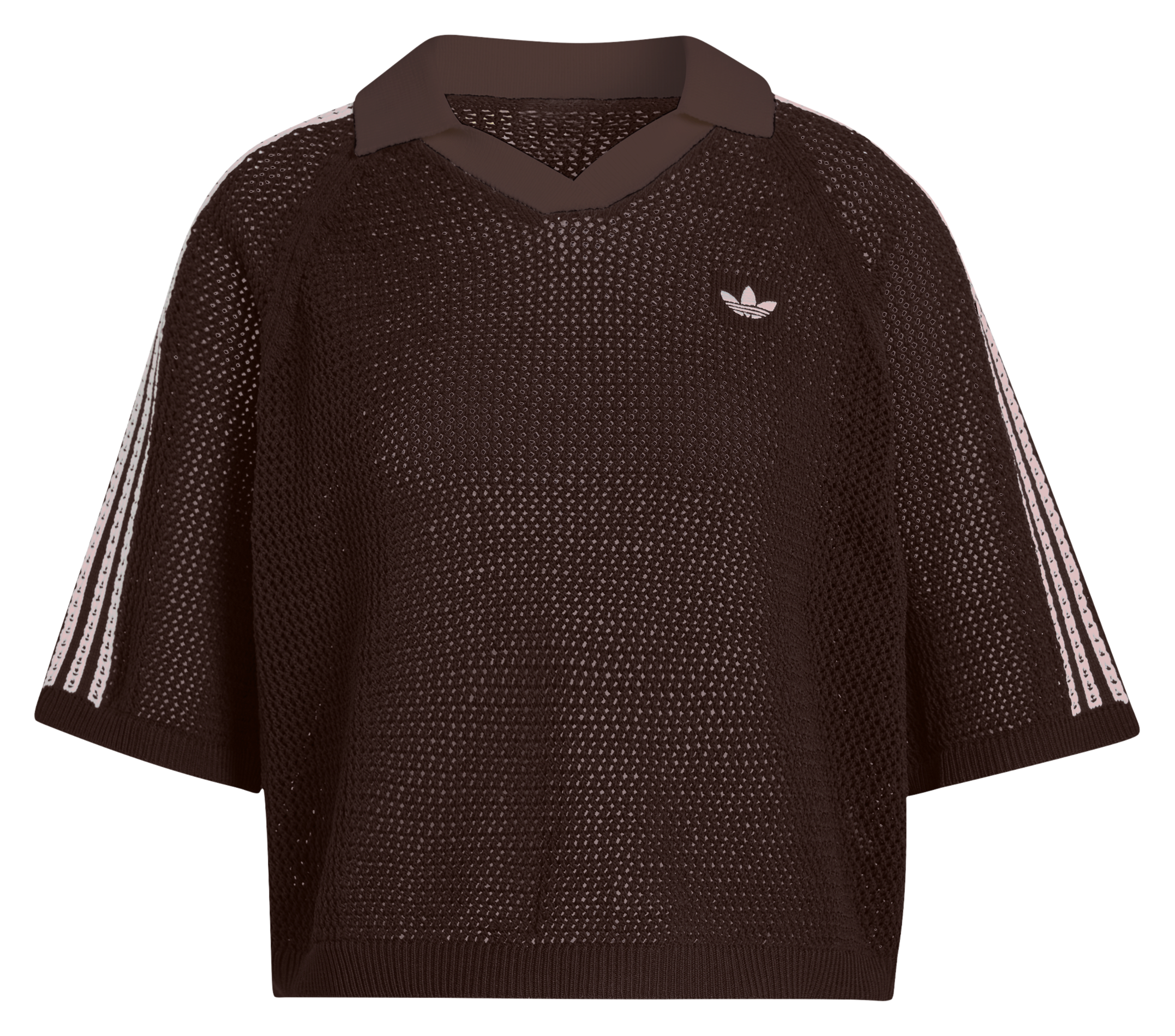 Top col polo en maille ADIDAS Marron
