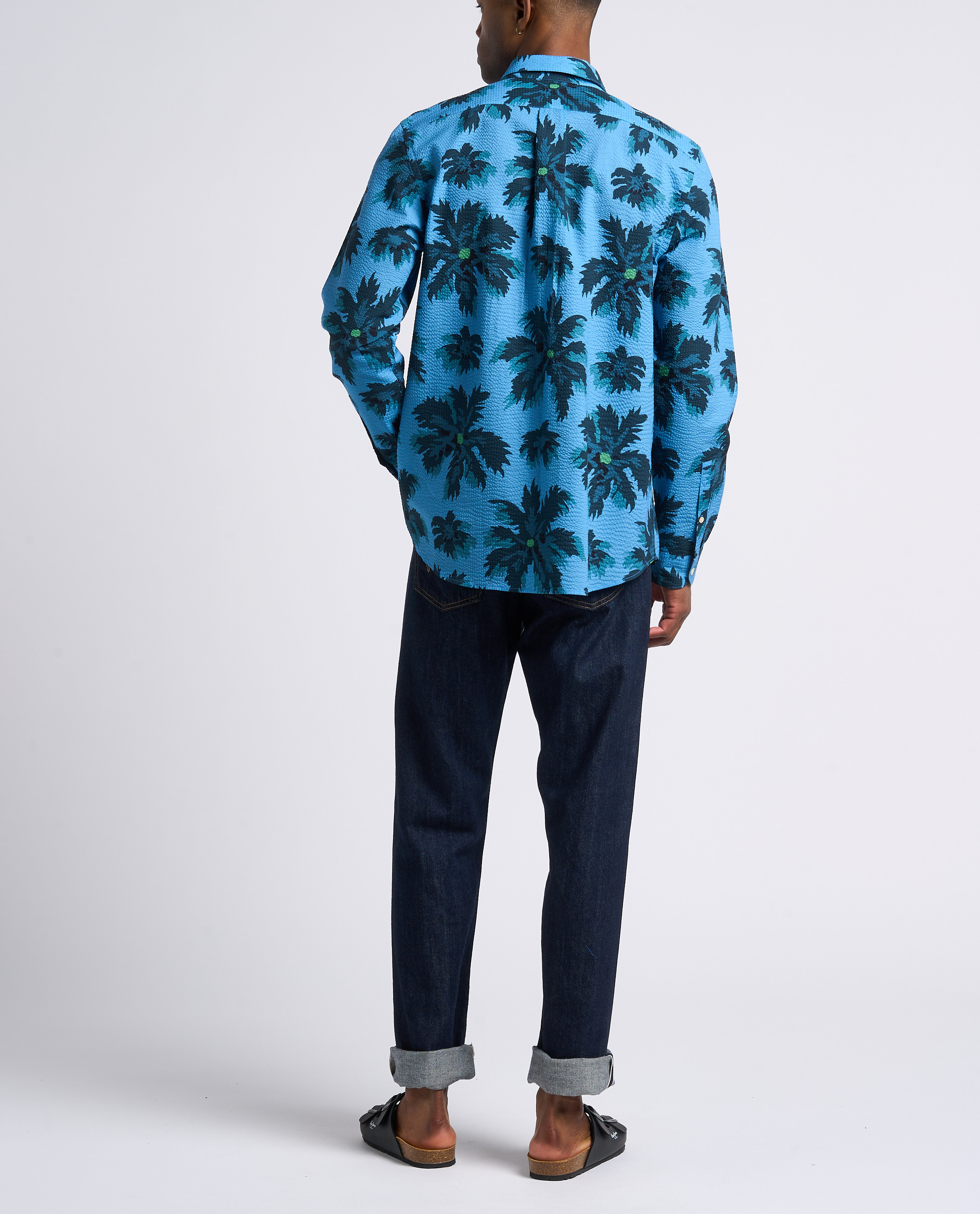 Printed cotton shirt with classic collar PAUL SMITH Blue