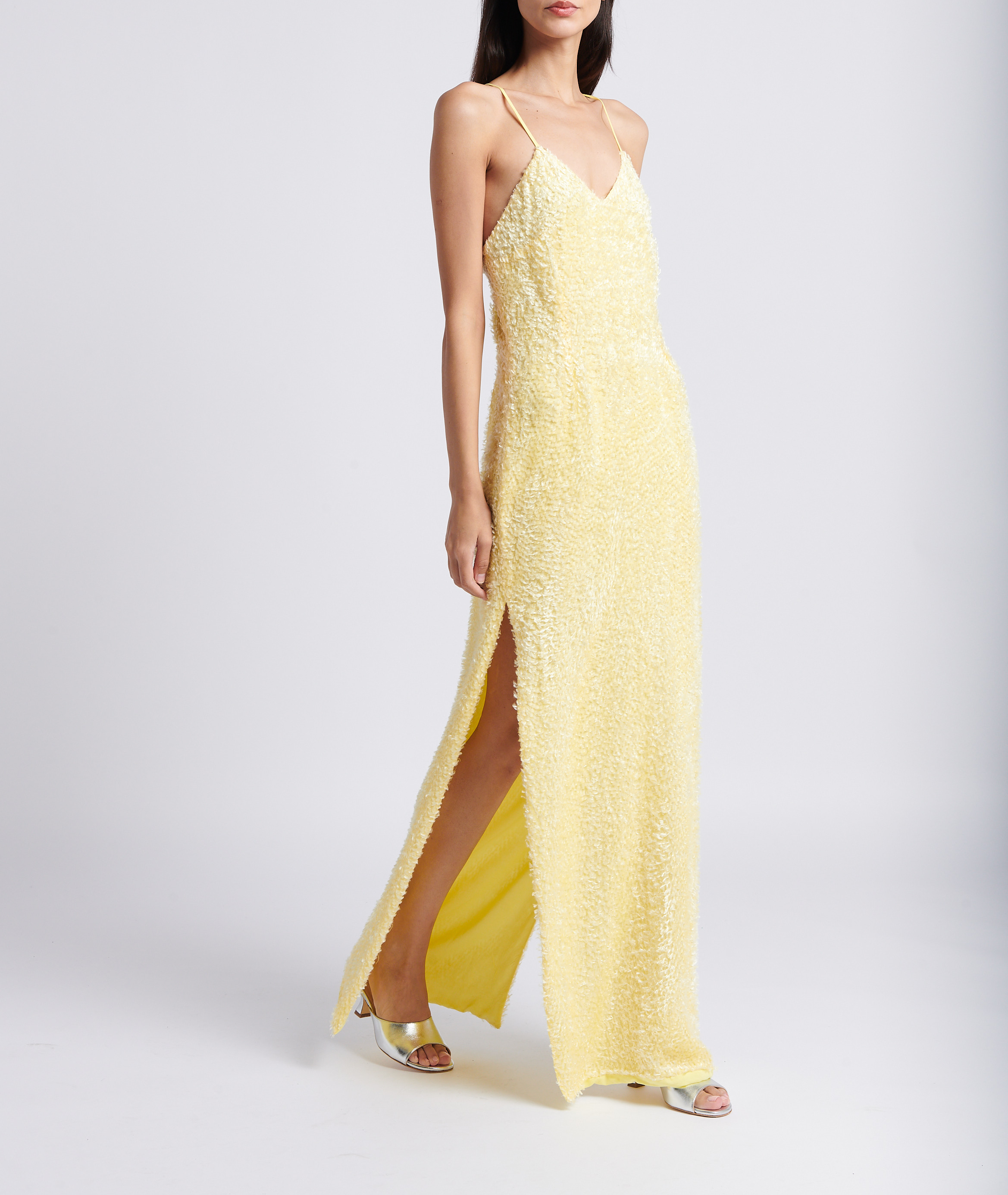 Long V-neck dress MARGAUX LONNBERG Yellow