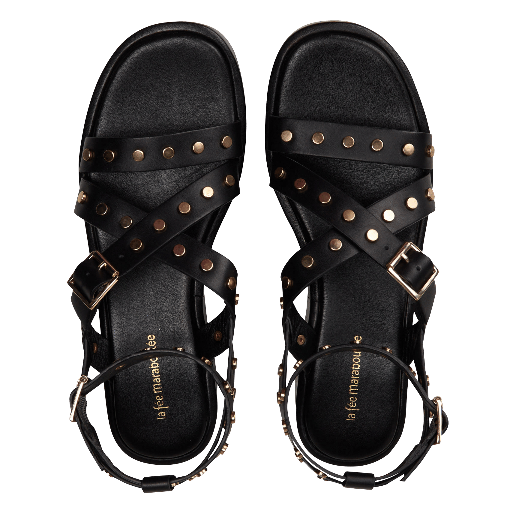 Plateau-Sandalen aus Leder LA FEE MARABOUTEE Schwarz