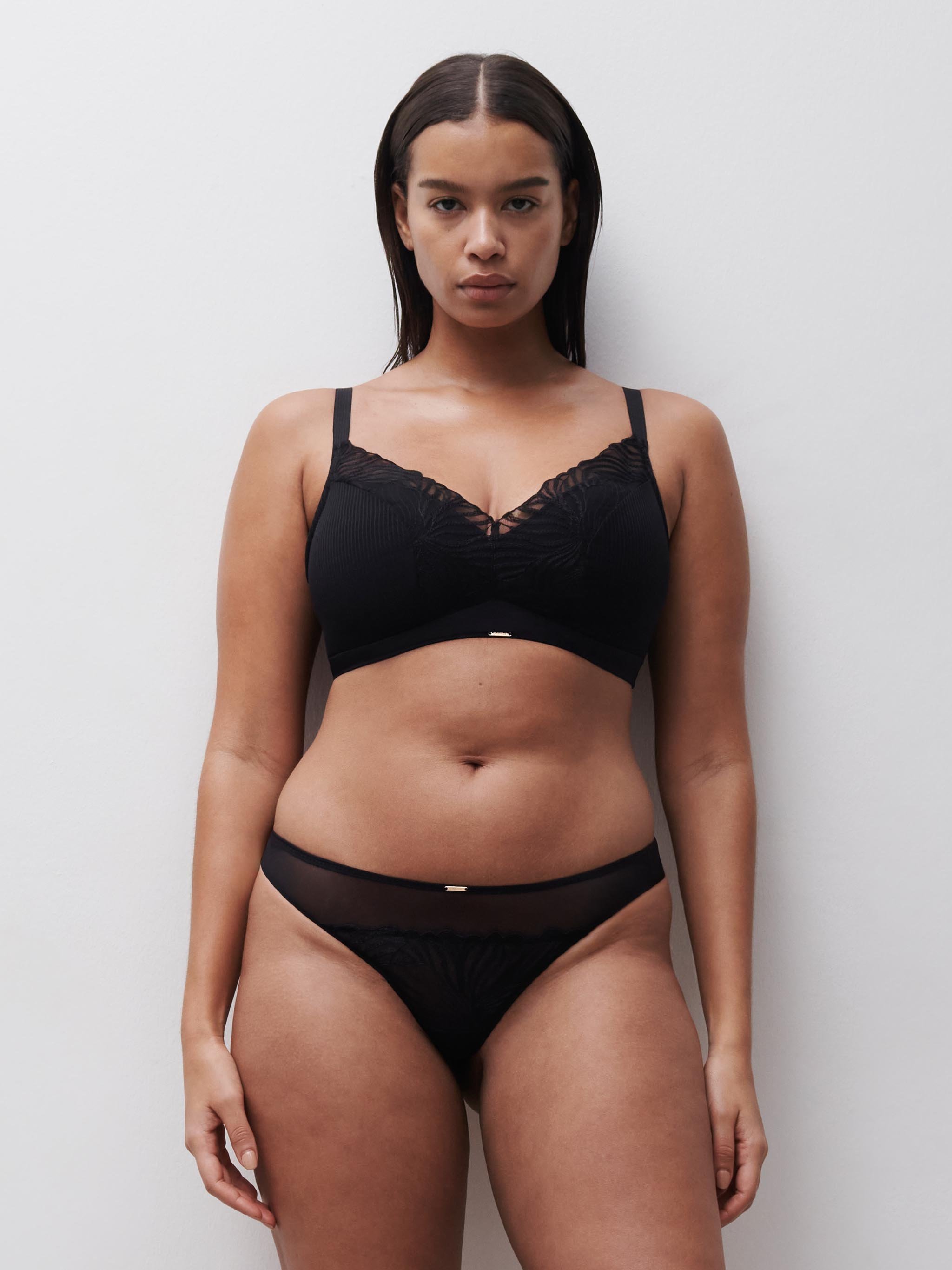 Cotton tanga CHANTELLE Black