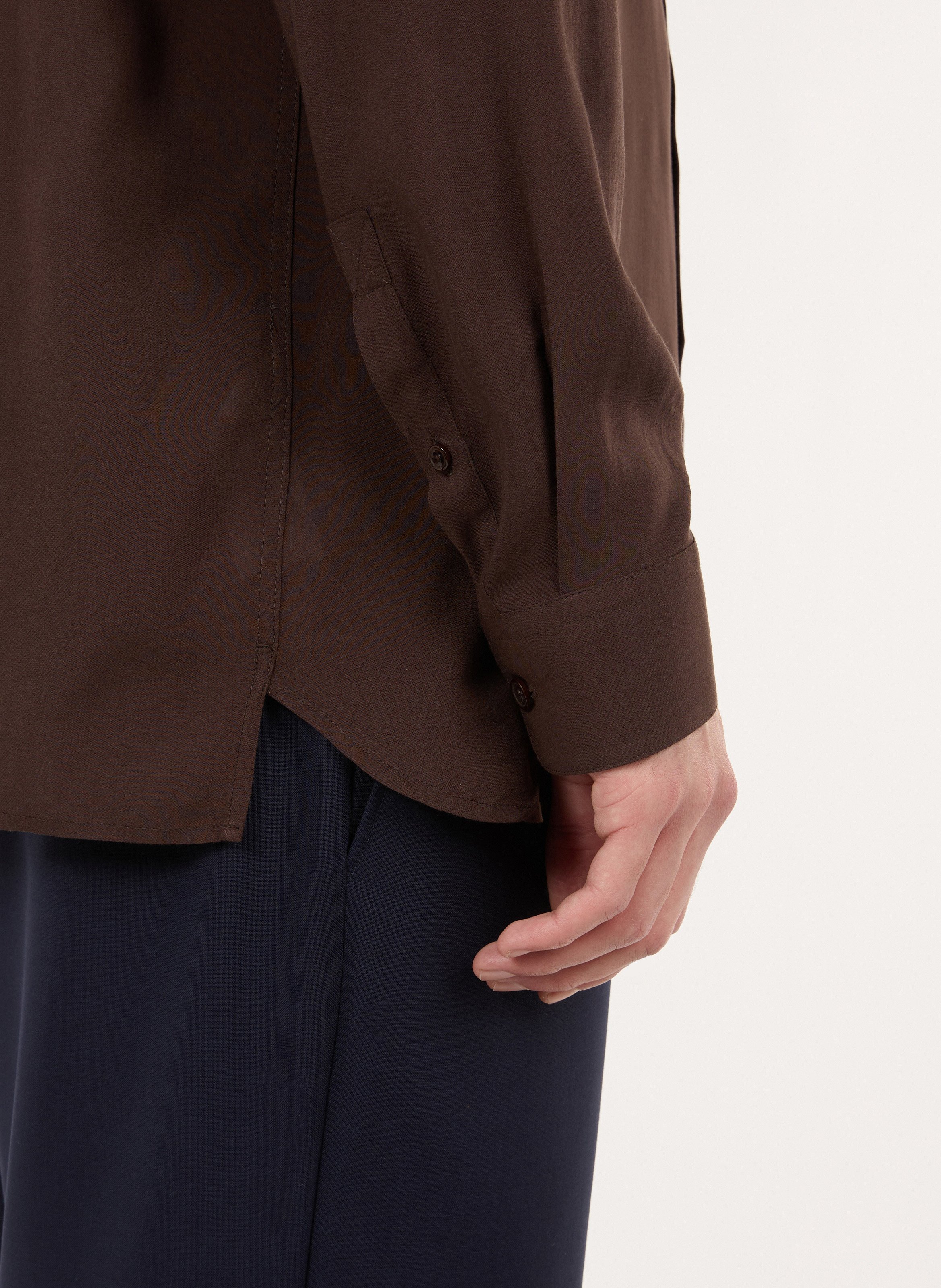Oversize-Bluse mit klassischem Kragen SAISON 1865 Braun