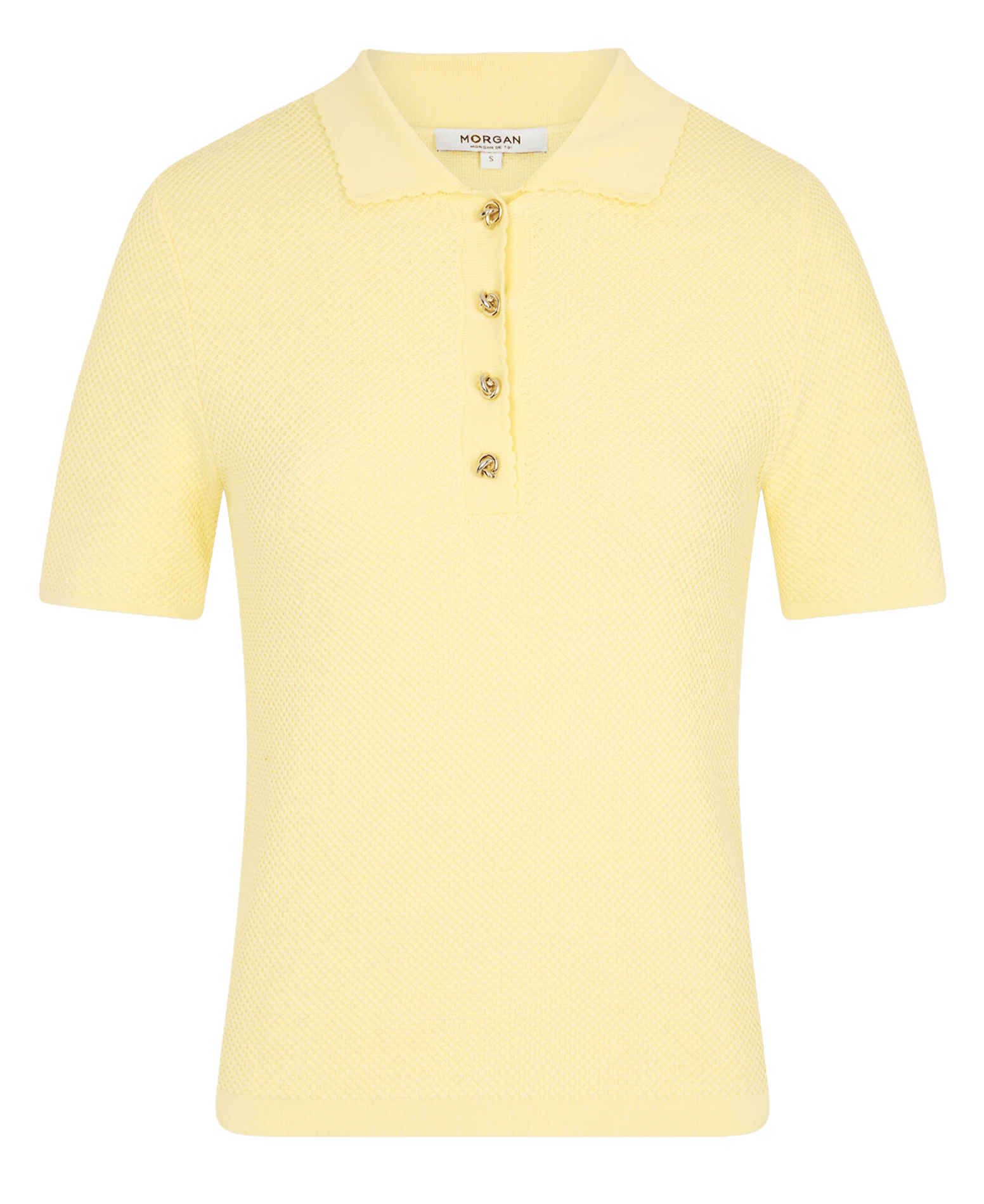 Eng anliegendes Poloshirt mit kurzen Ärmeln MORGAN Gelb