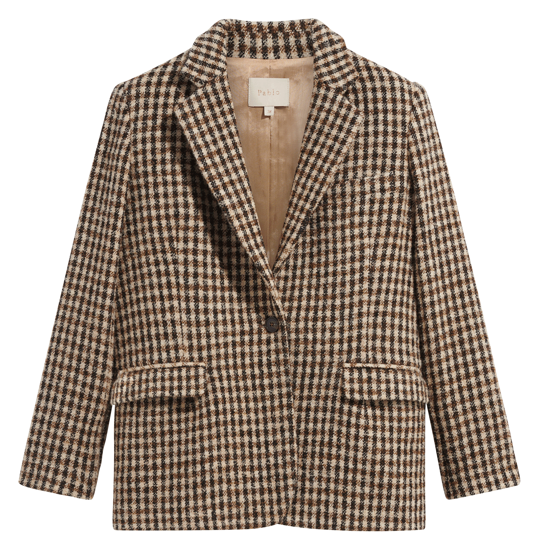 Geruite blazer PABLO Bruin