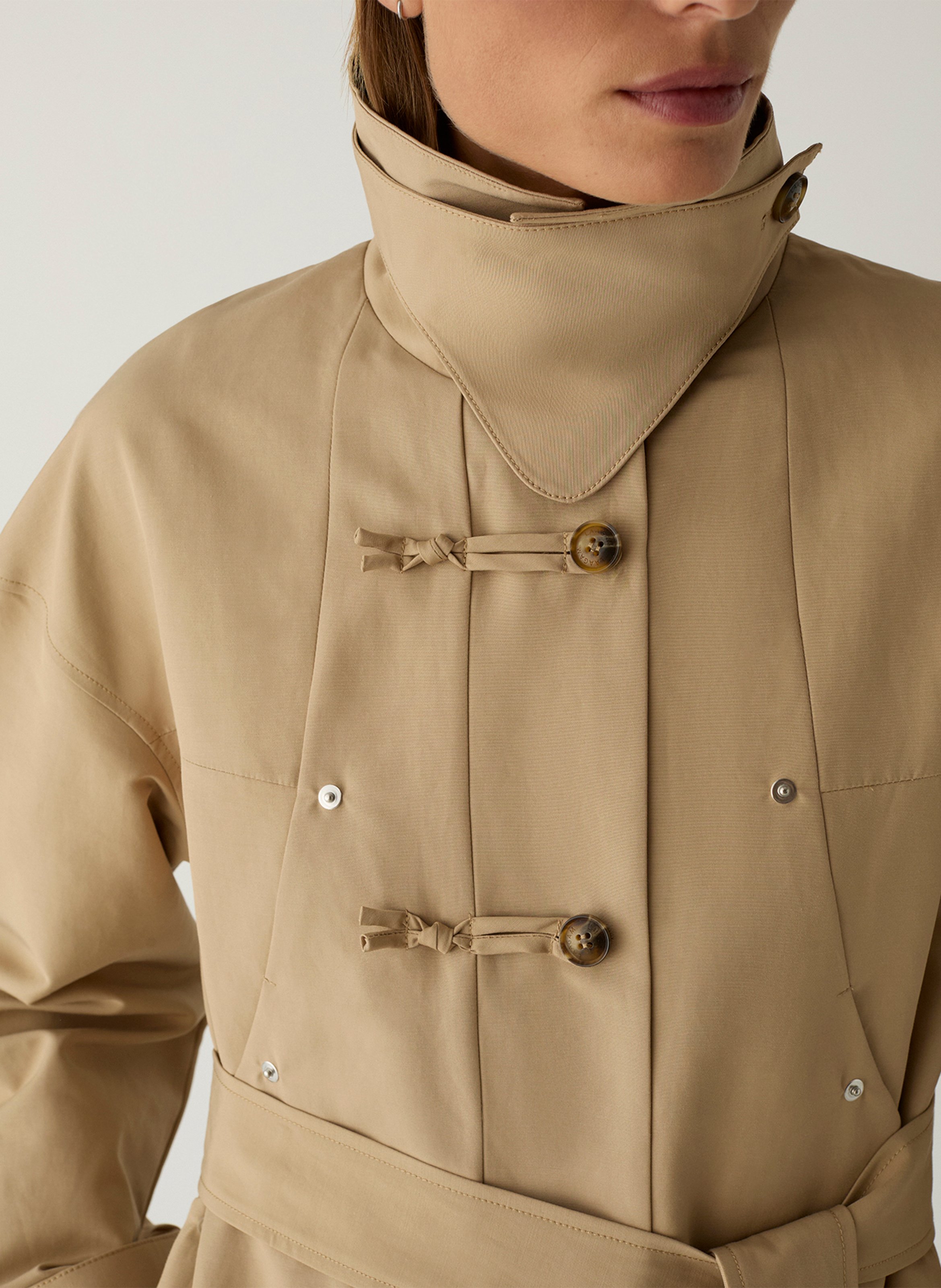 Trenchcoat van katoenmix met reverskraag LAAGAM Beige