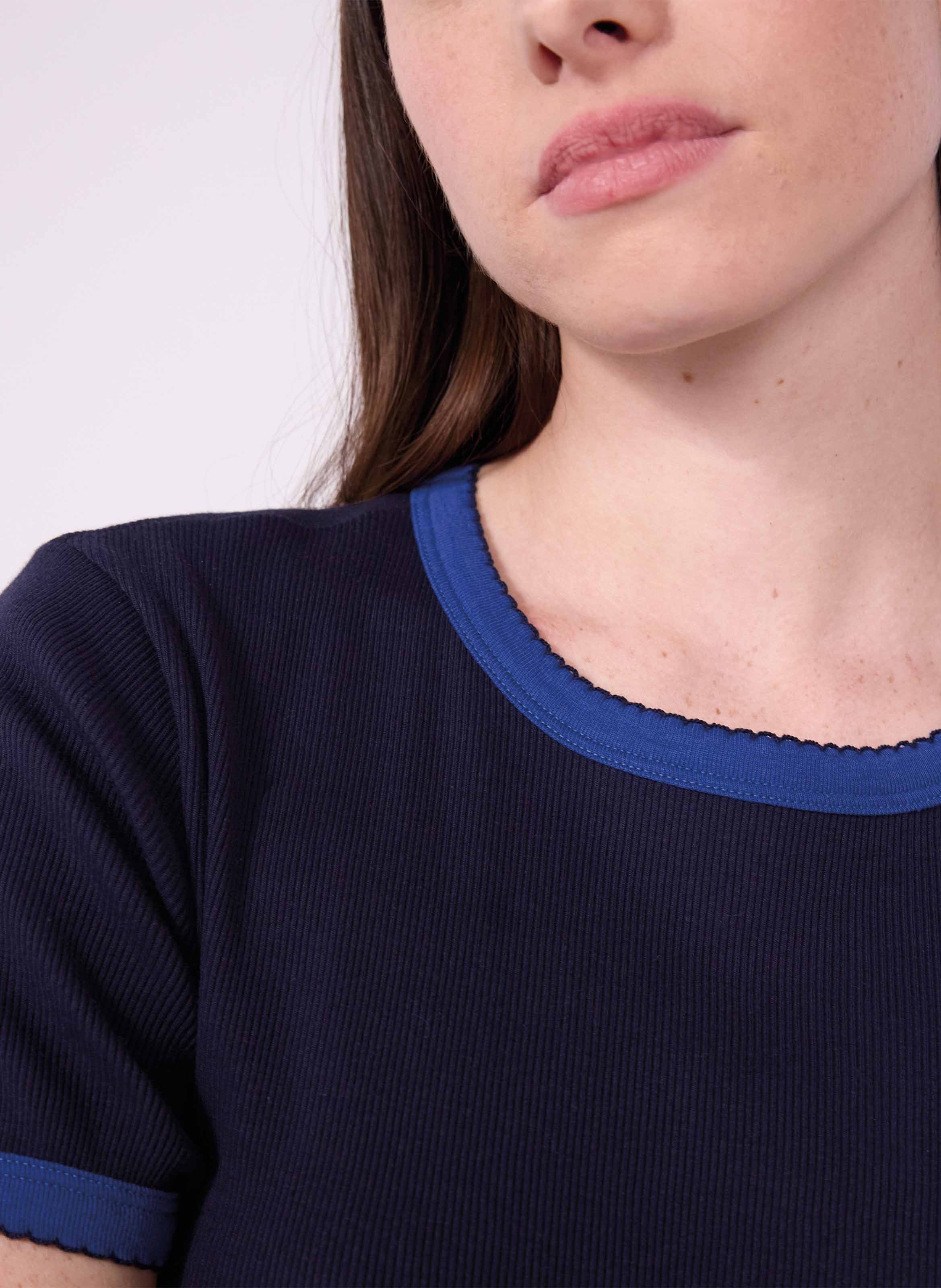 Round-neck cotton T-shirt PETIT BATEAU Blue