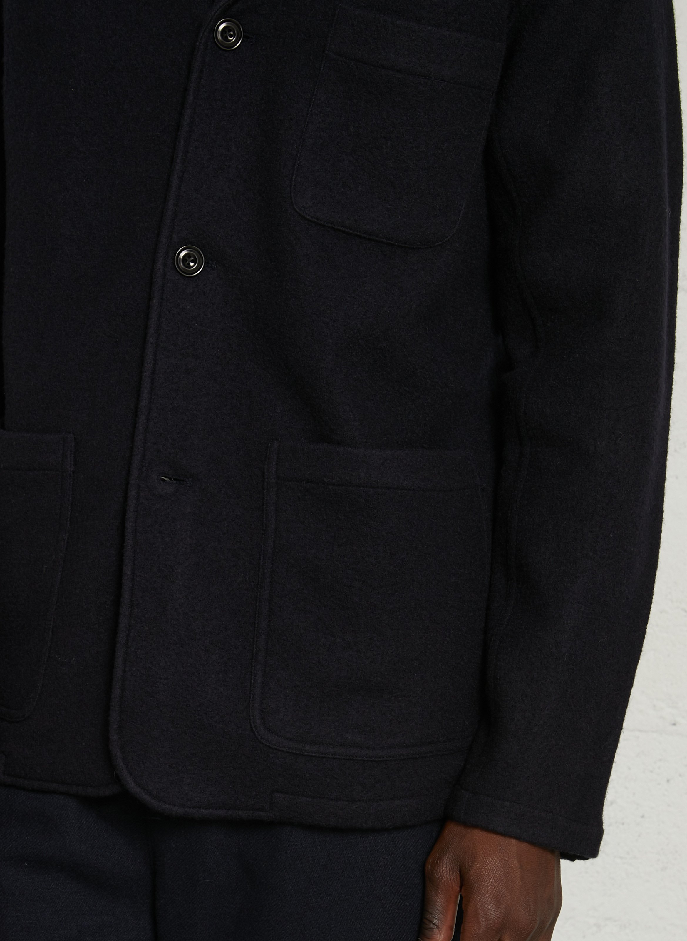 Veste droite col tailleur en laine HARTFORD Bleu