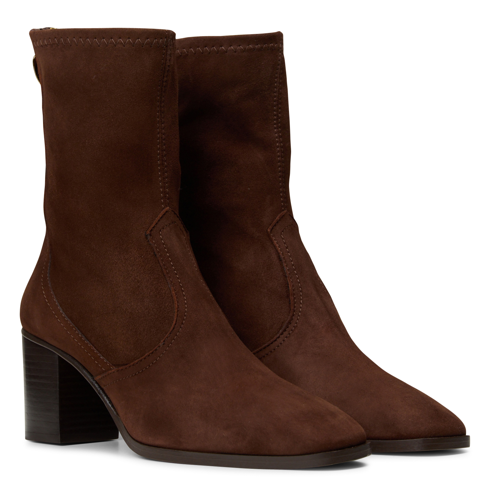 Bottines zippées en cuir suédé SOCQUE PARIS Marron