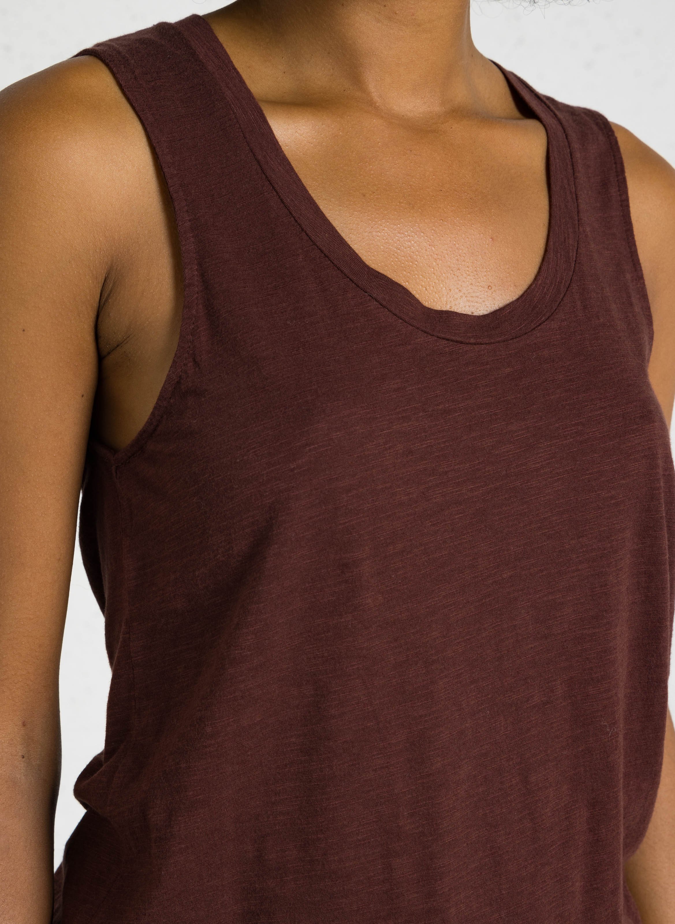 Singlet van katoenmix met ronde hals AMERICAN VINTAGE Rood