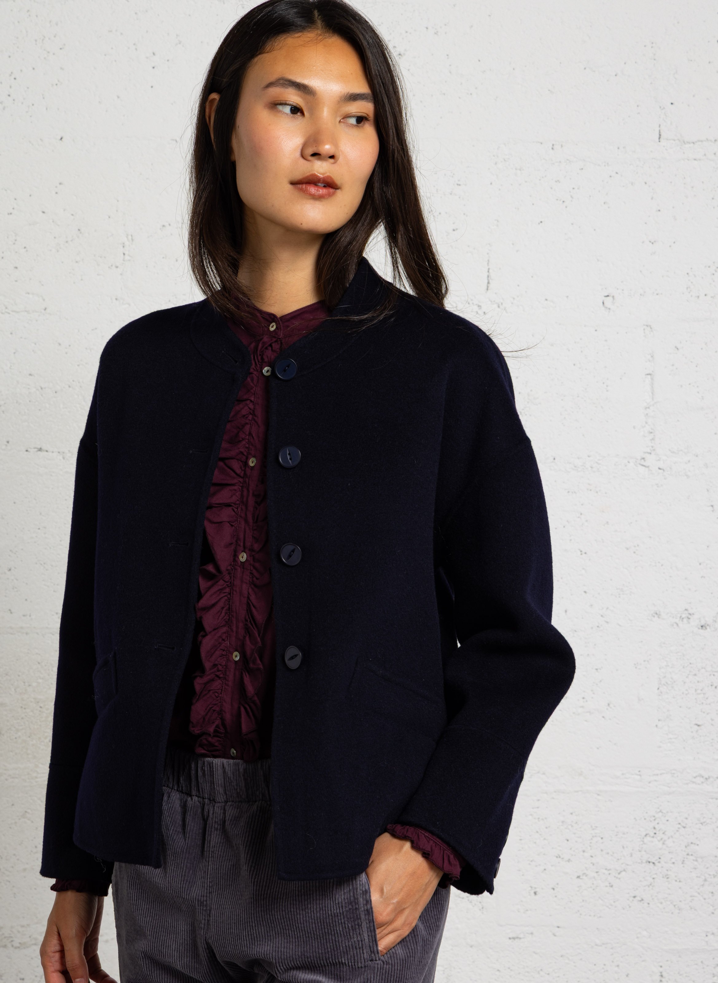 Veste col rond en laine mélangée BELLA JONES