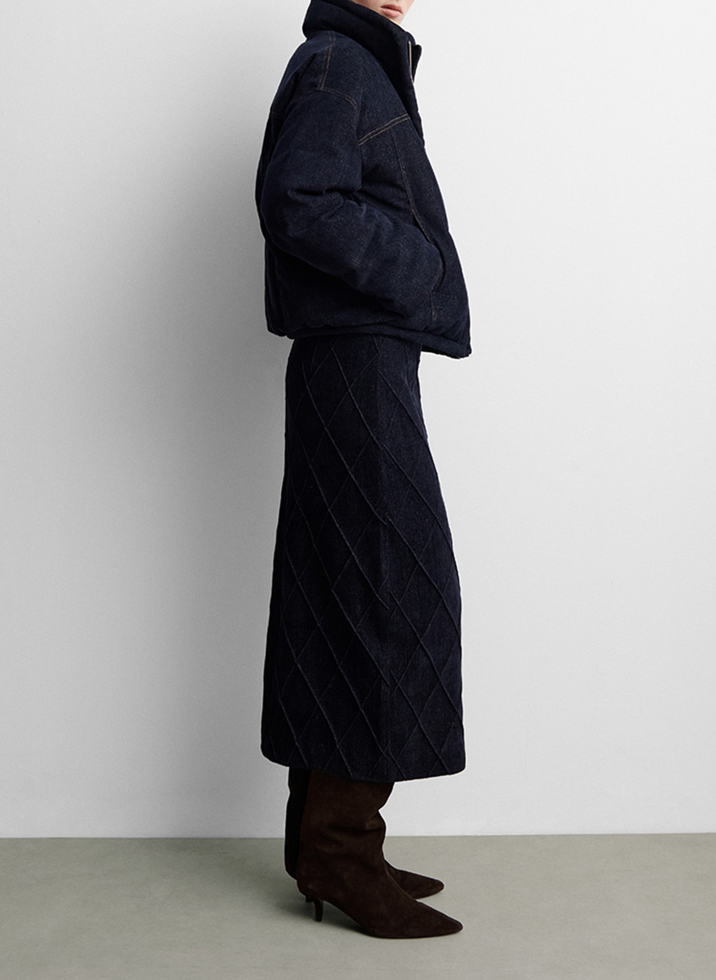 Oversize-Daunenjacke aus Denim SIMORRA Blau